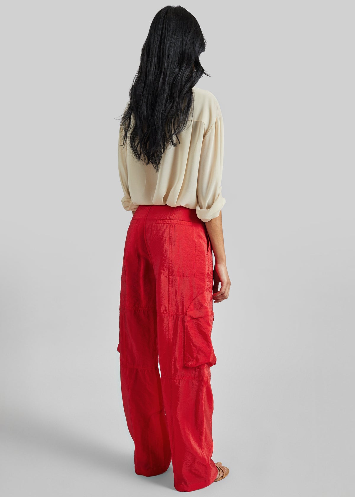Kelly Sheer Cargo Pants - Red – view 7 of 8