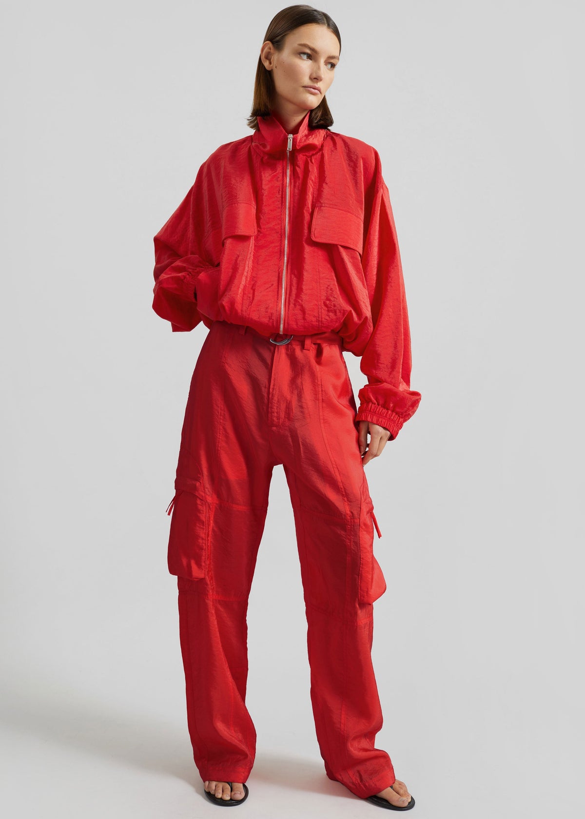 Kelly Sheer Cargo Pants - Red – view 6 of 8