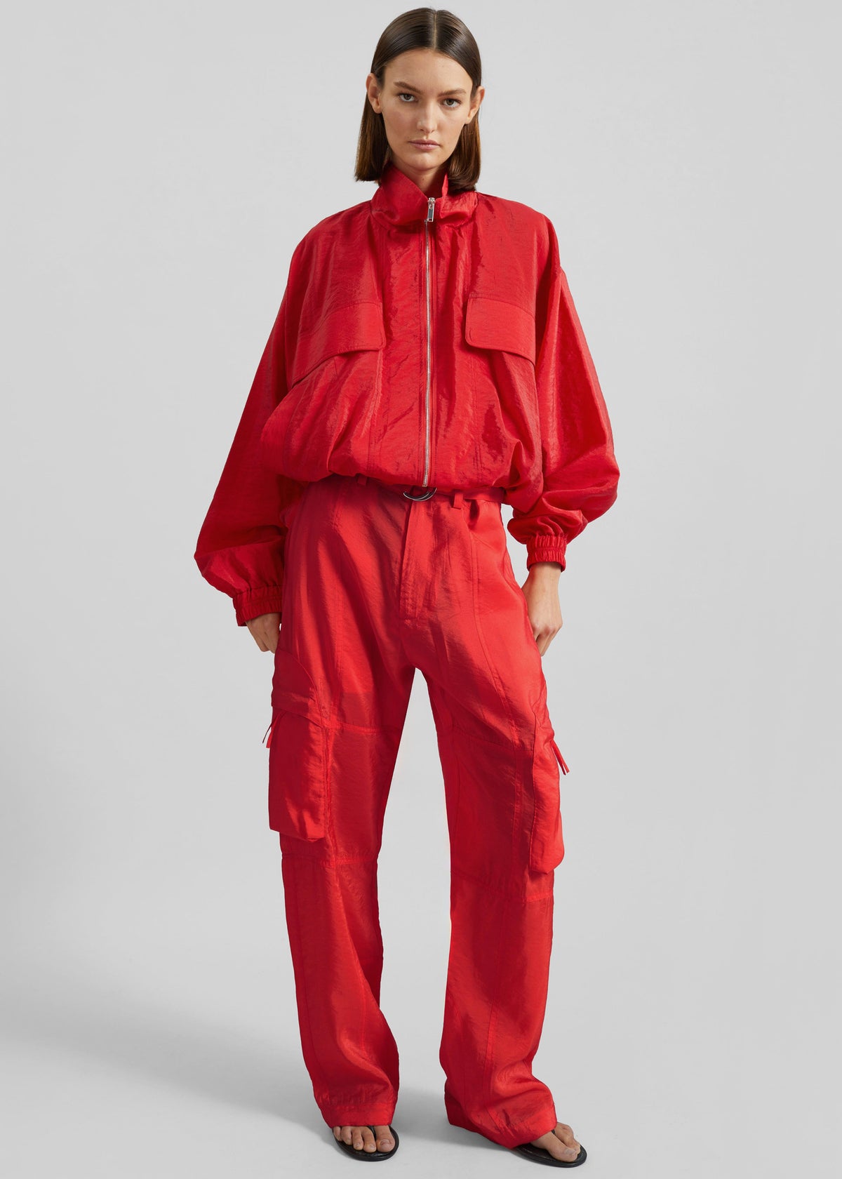 Kelly Sheer Cargo Pants - Red – view 2 of 8