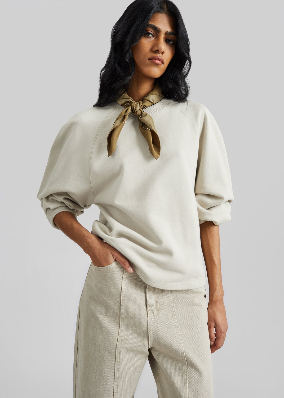 Kenitra Balloon Sleeve Sweatshirt - Beige – view 1 of 7