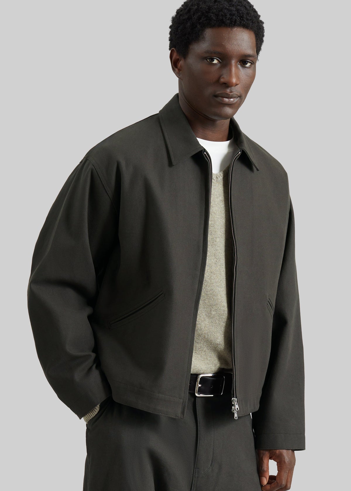 Kenton Cotton Zip Jacket - Charcoal – view 5 of 8