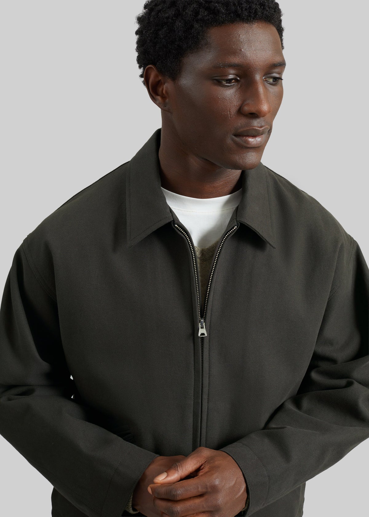 Kenton Cotton Zip Jacket - Charcoal – view 2 of 8