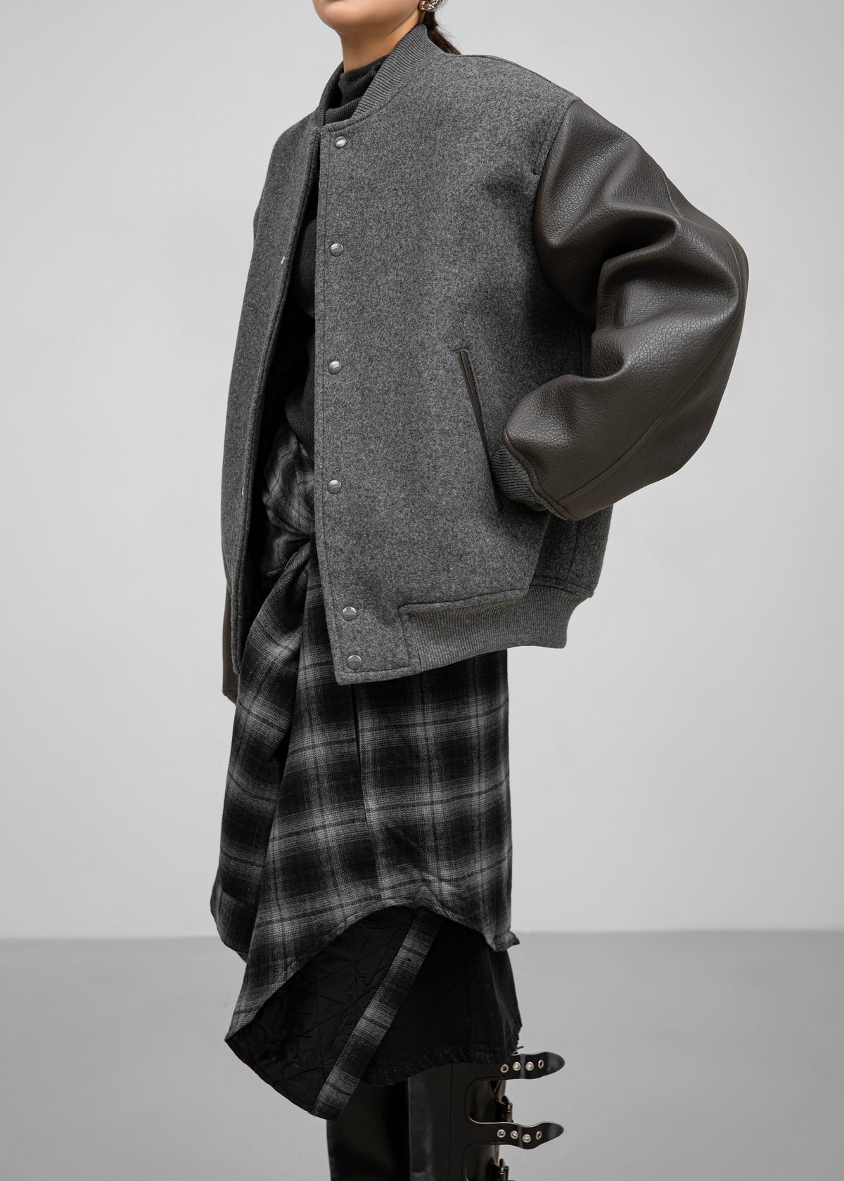Kerava Oversized Bomber Jacket - Grey – view 1 of 22