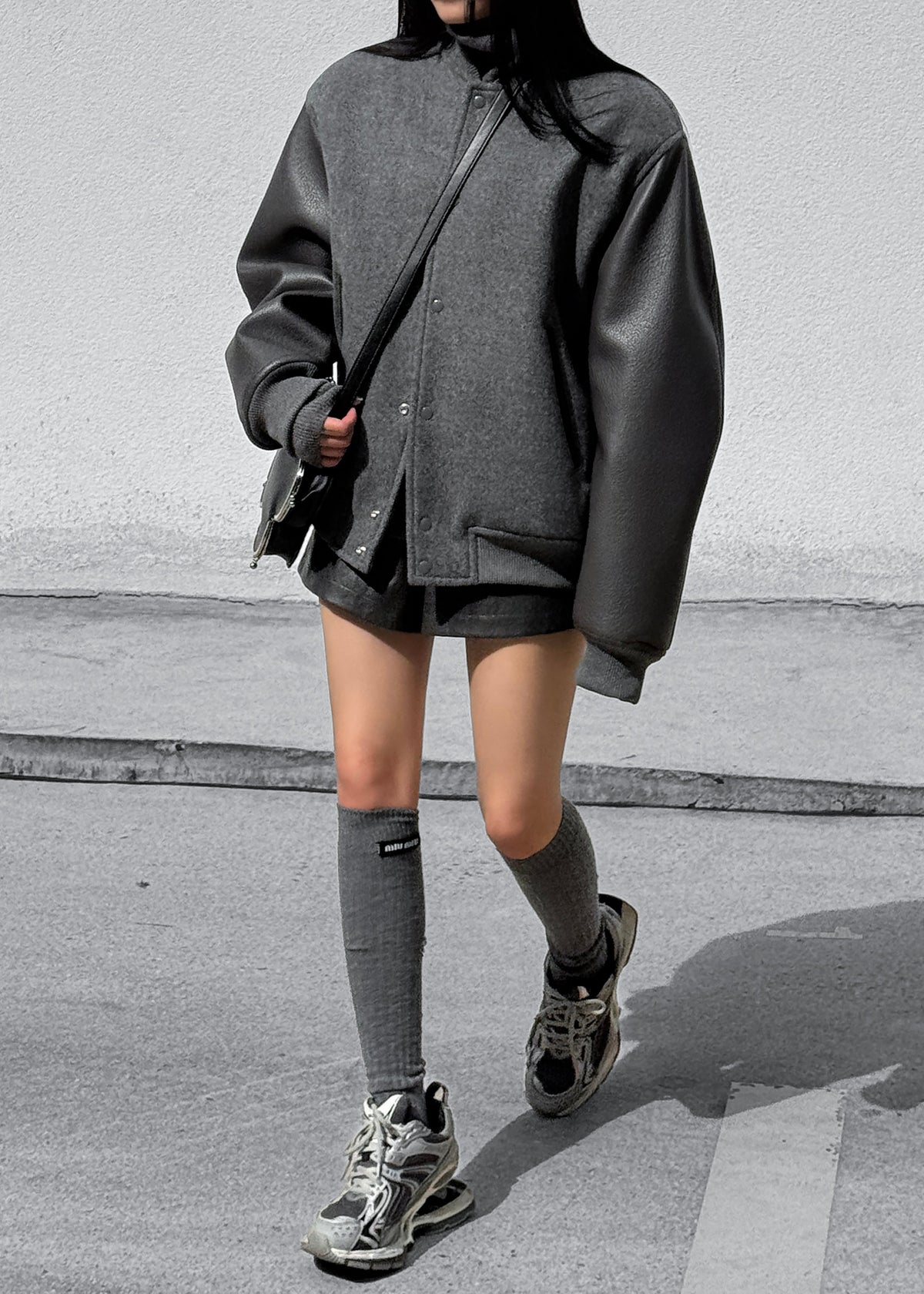 Kerava Oversized Bomber Jacket - Grey – view 4 of 22