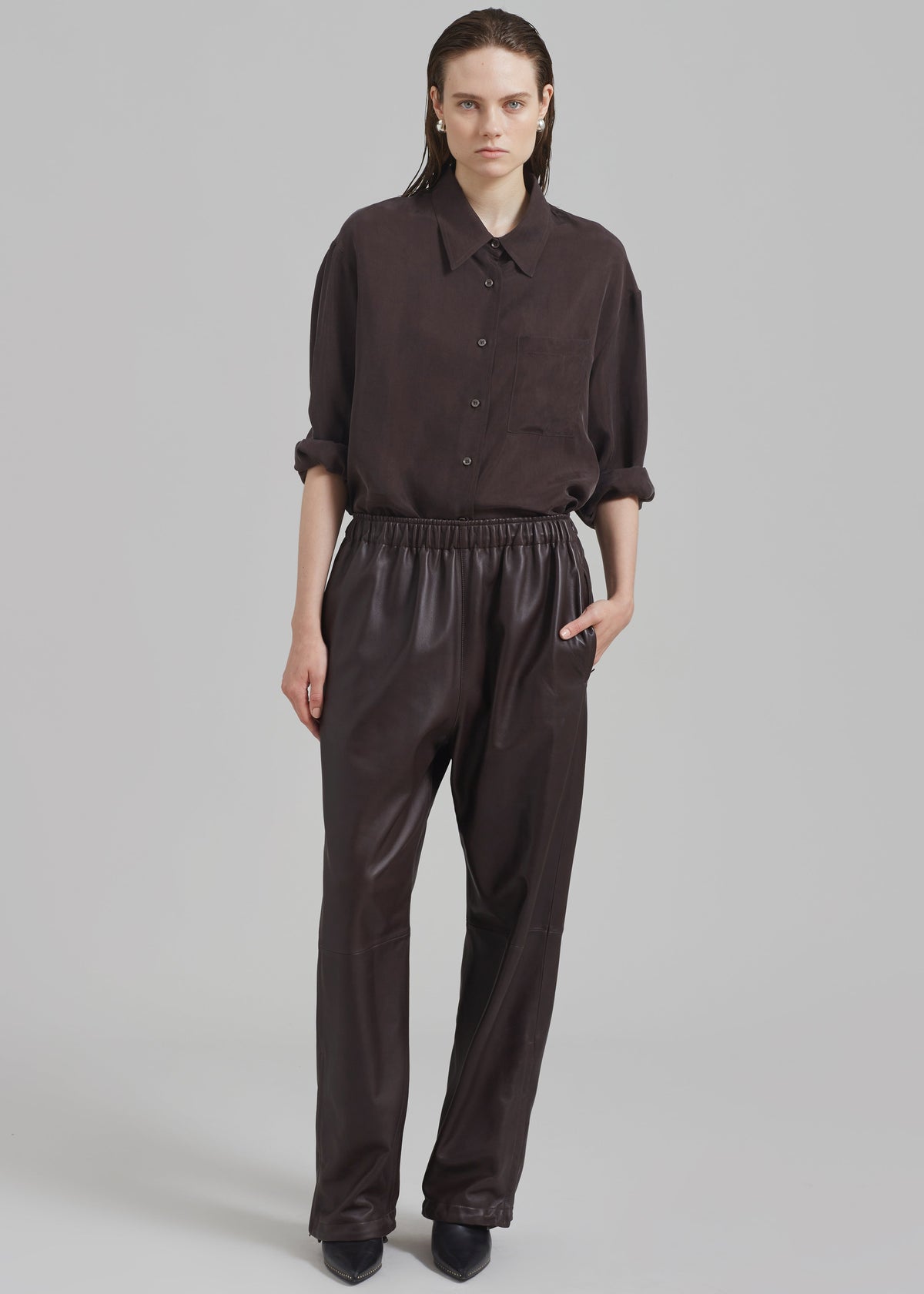 Kevin Leather Trousers - Brown – view 1 of 18