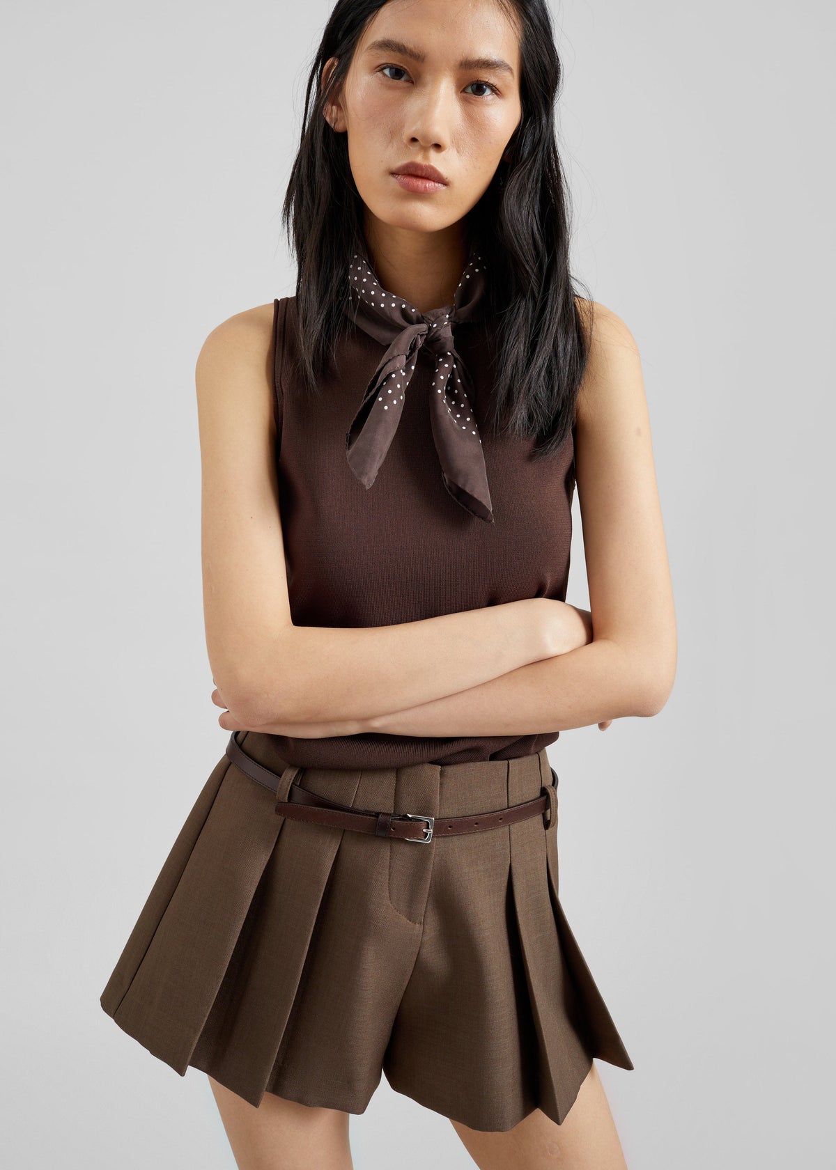 Kinna Knit Sleeveless Top - Brown – view 4 of 8