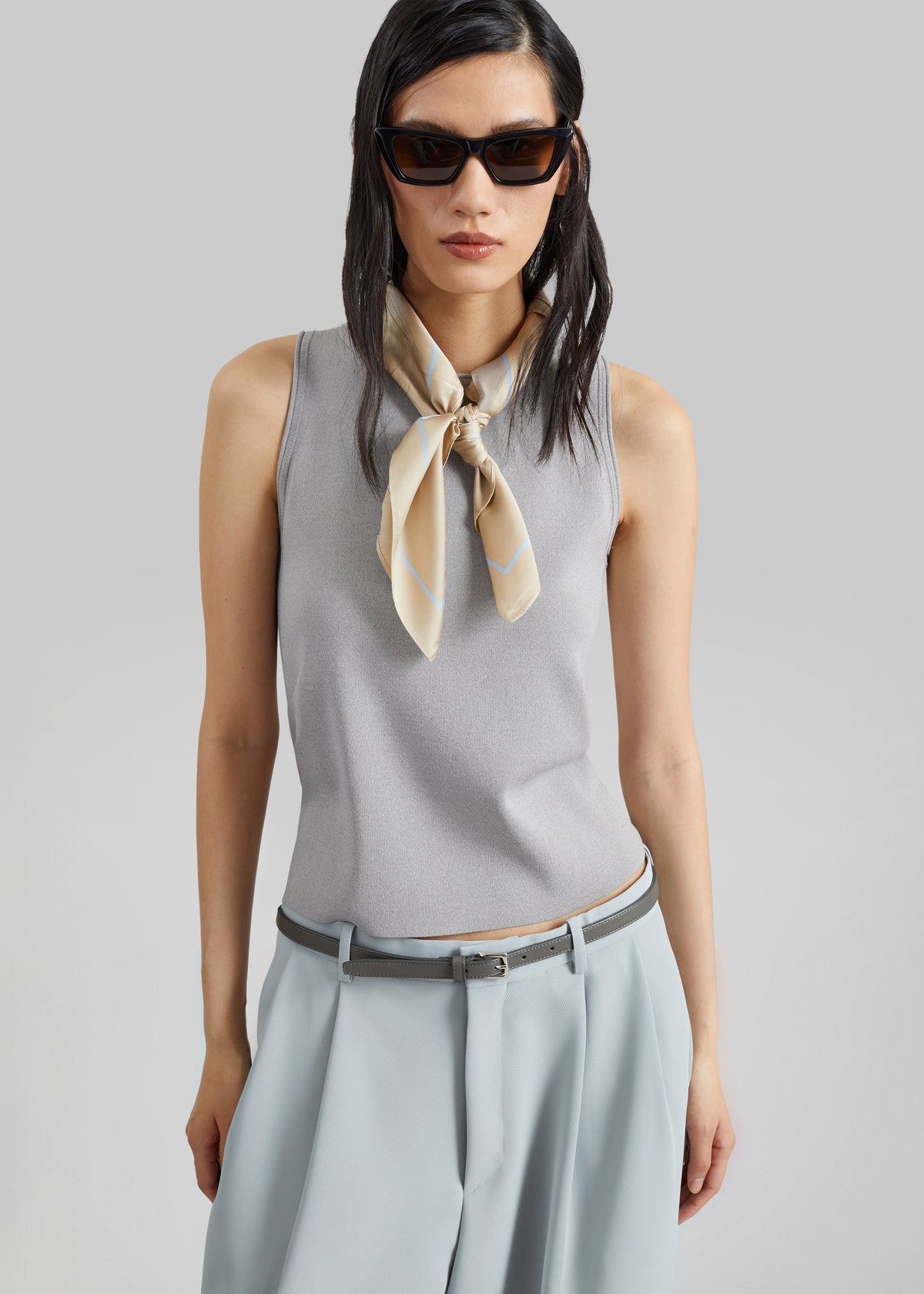 Kinna Knit Sleeveless Top - Grey – view 6 of 8