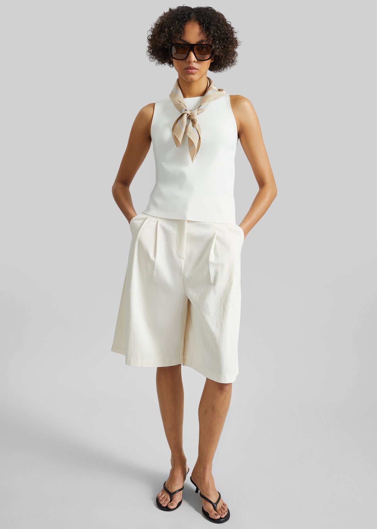 Kinna Knit Sleeveless Top - Ivory – view 4 of 8
