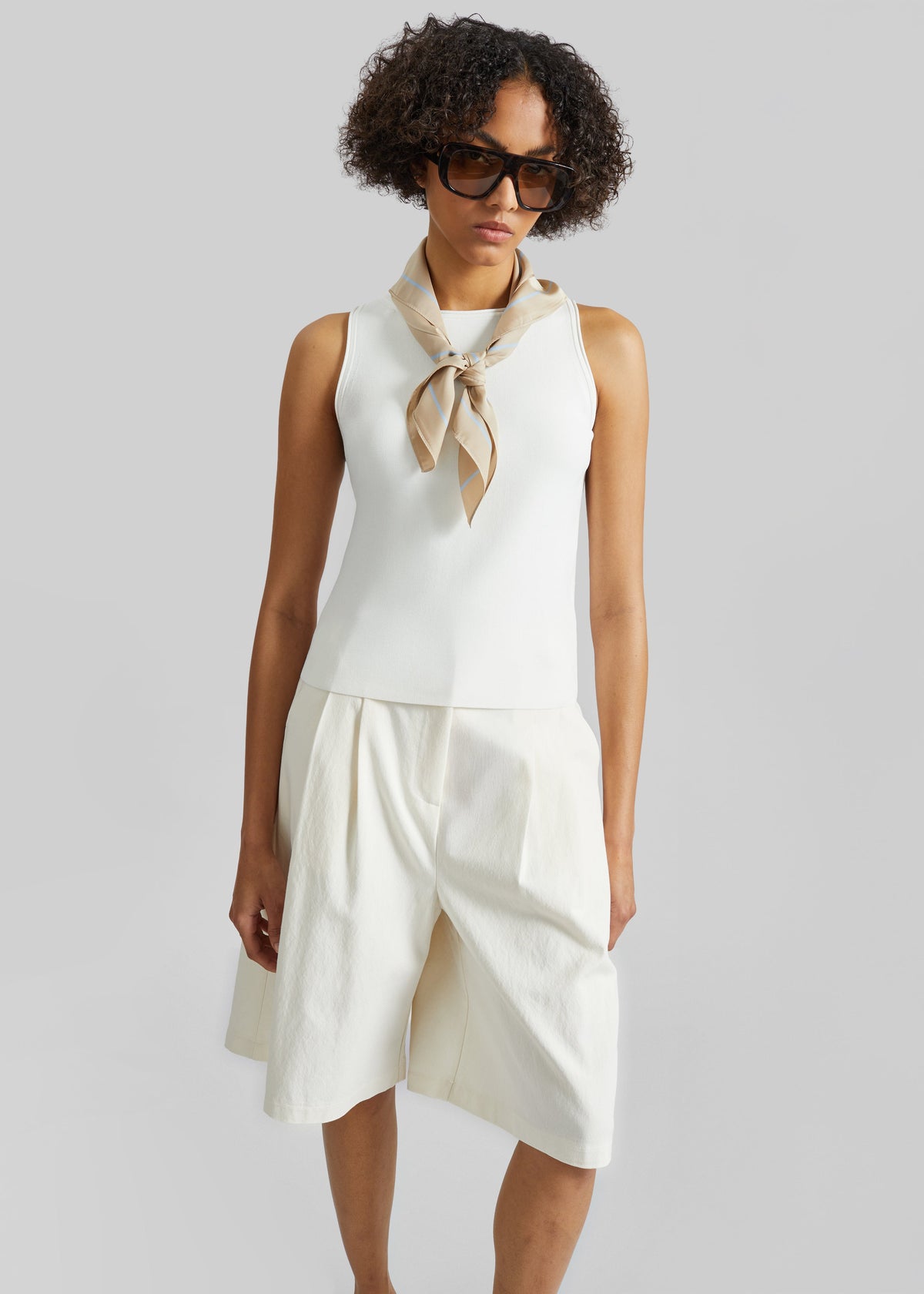 Kinna Knit Sleeveless Top - Ivory – view 1 of 8