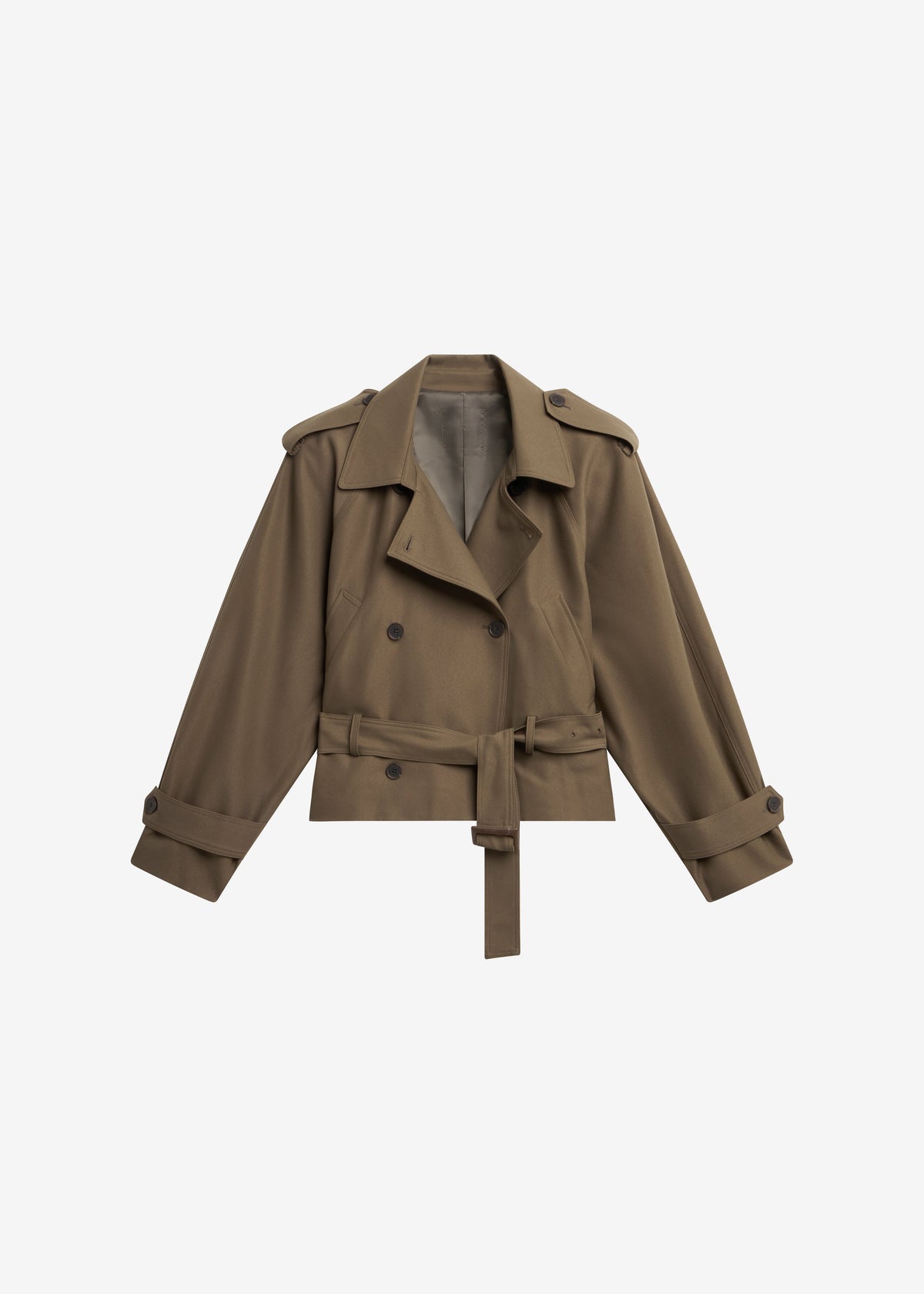 Kinsley Cropped Trench Jacket - Brown – view 10 of 10