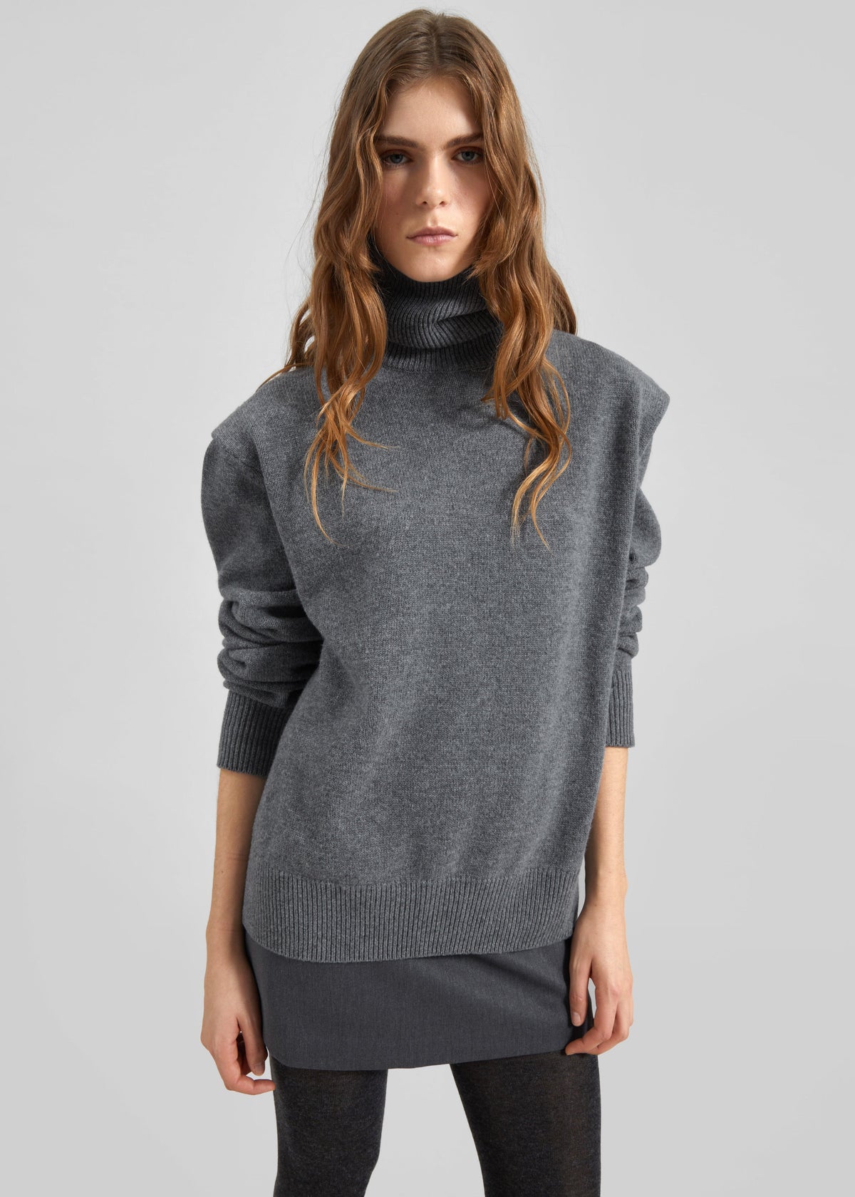 Koler Padded Knit Turtleneck - Grey – view 3 of 11