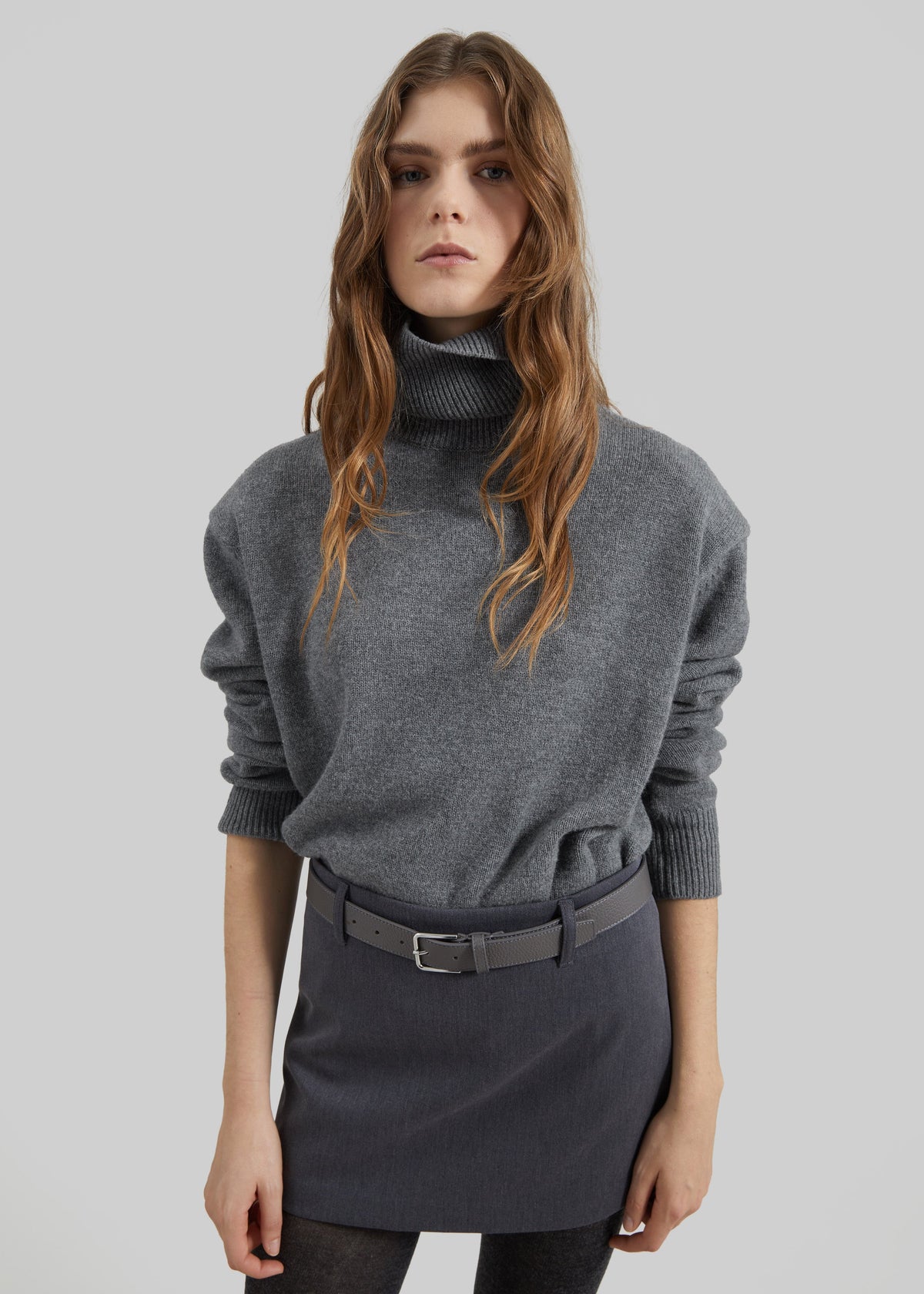 Koler Padded Knit Turtleneck - Grey – view 1 of 11