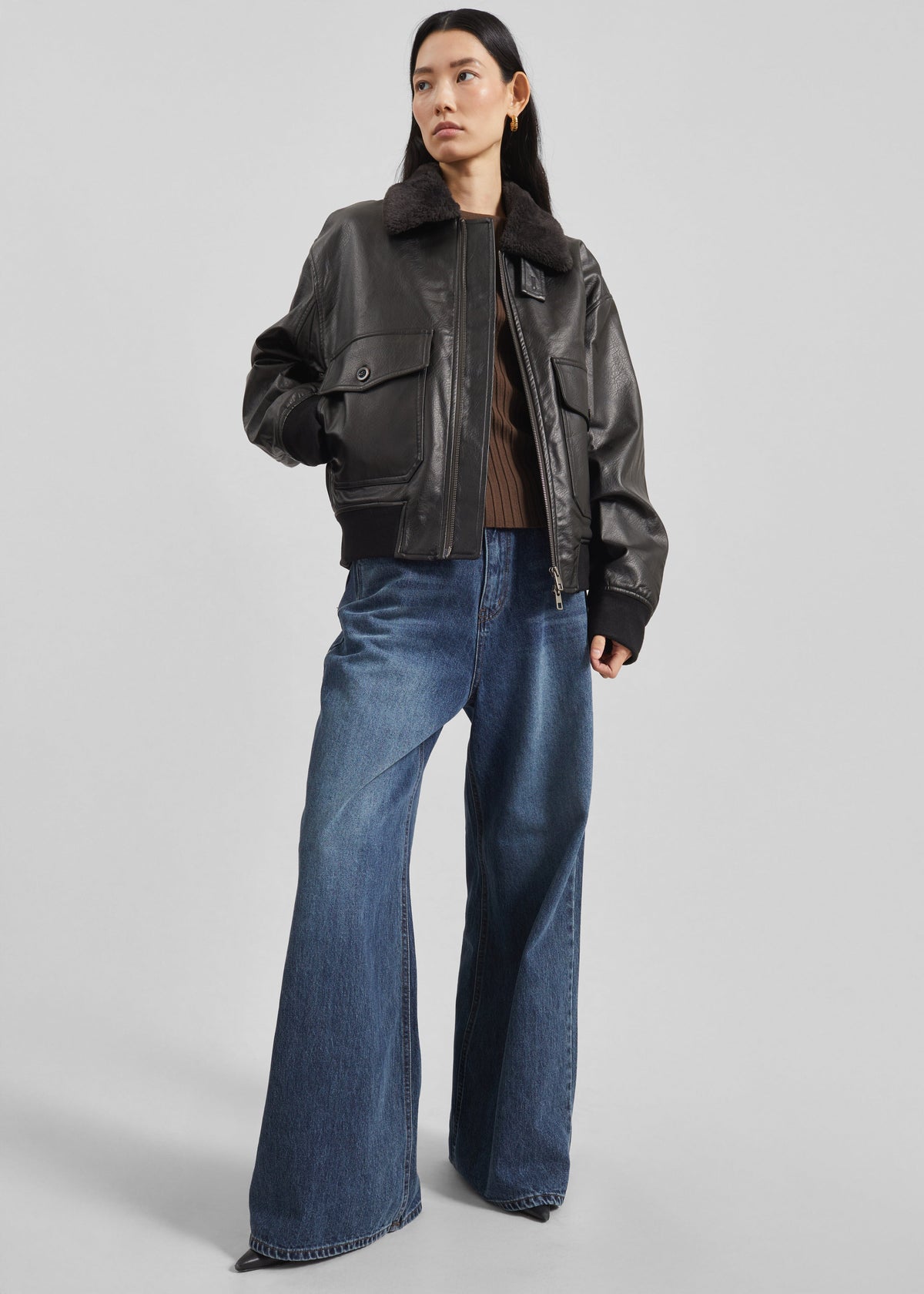 Kollam Faux Leather Boxy Jacket - Black – view 3 of 7