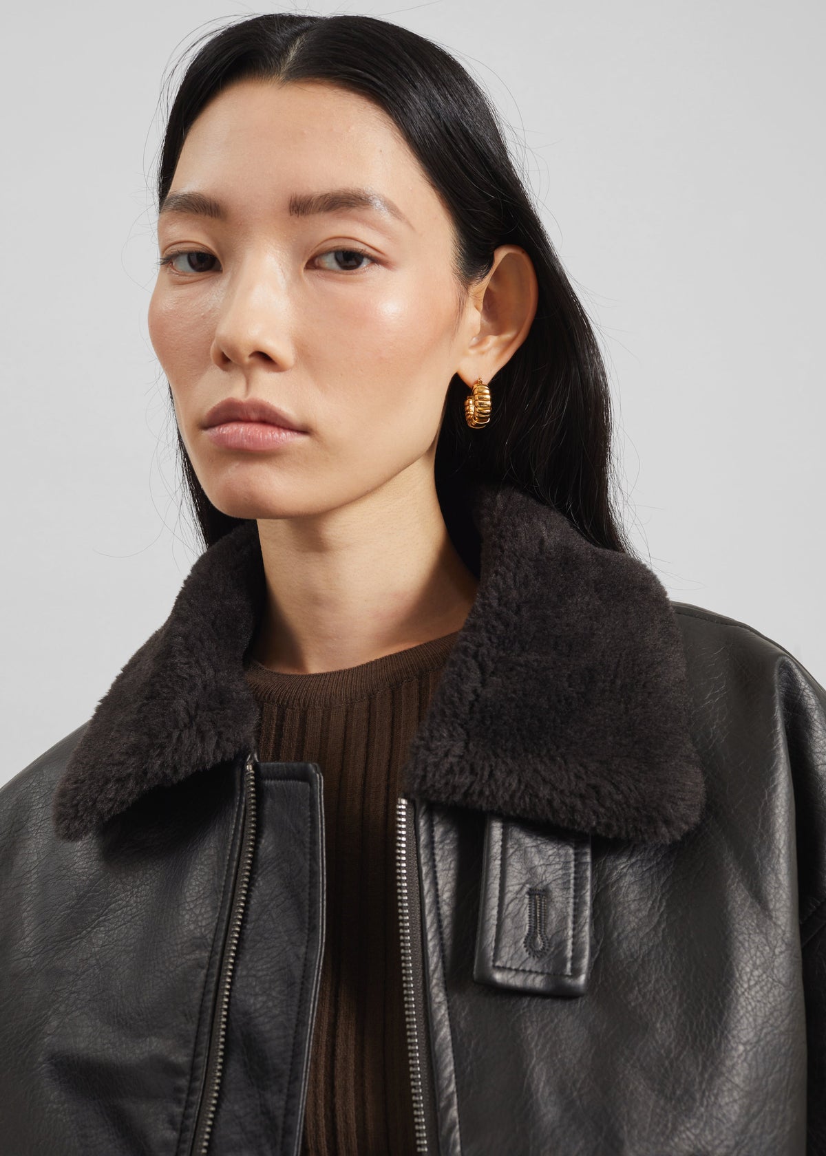 Kollam Faux Leather Boxy Jacket - Black – view 4 of 7