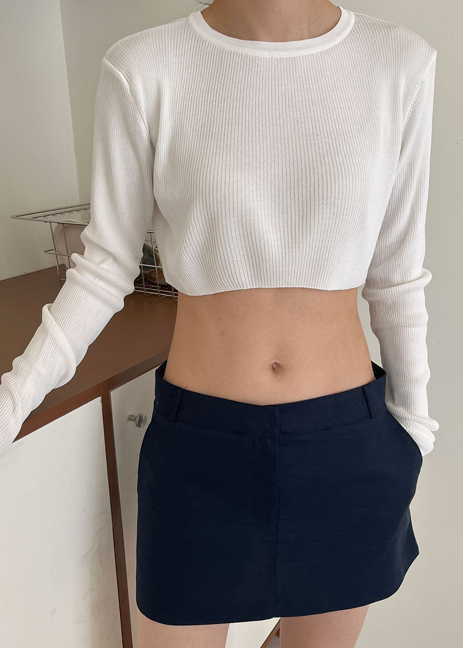 Kazel Cropped Thin Knit Top - White – view 7 of 11