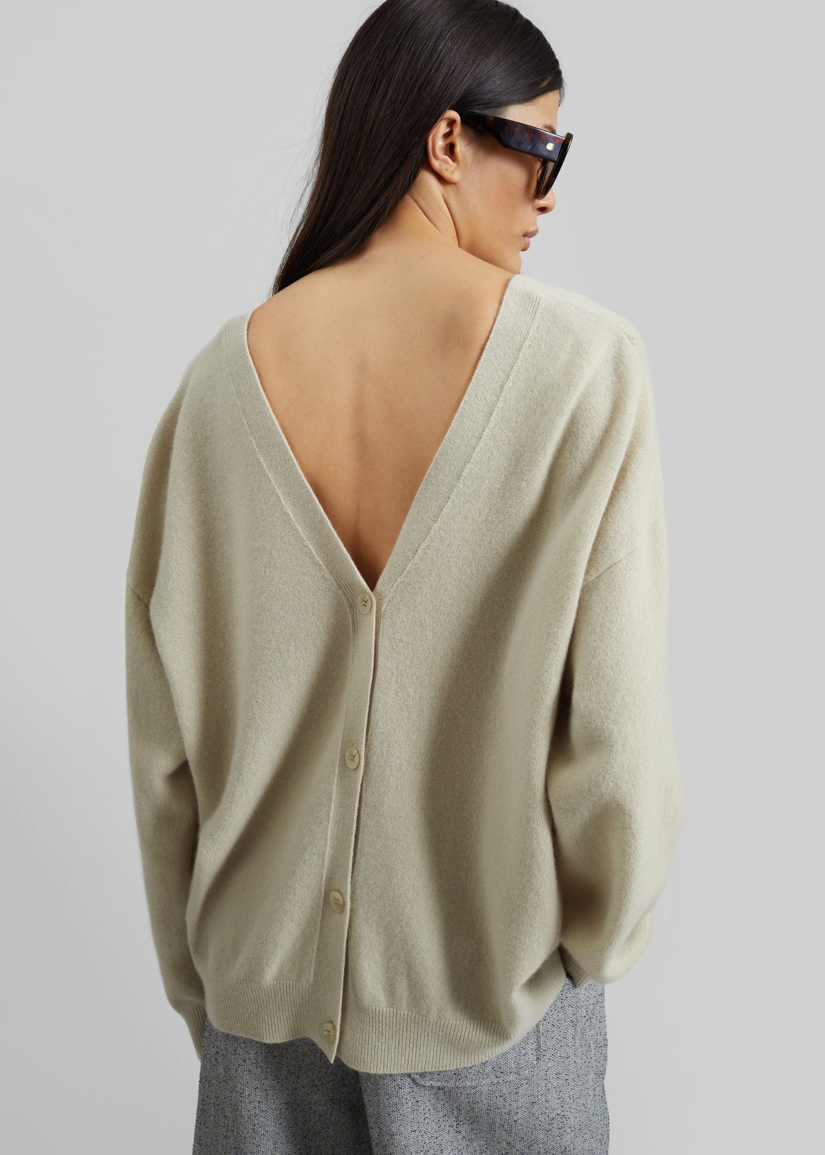 Lachen Double-Sided Wool Cardigan - Light Beige – view 3 of 7