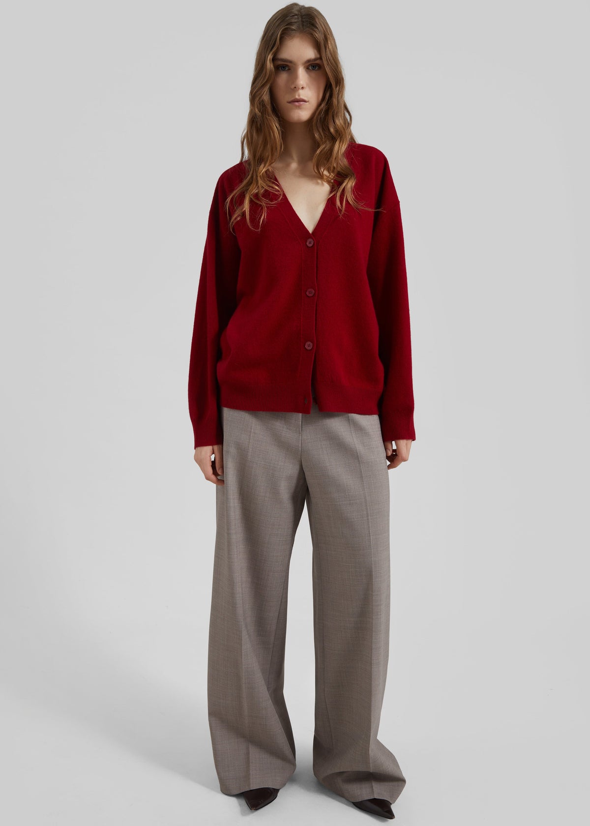 Lachen Double-Sided Wool Cardigan - Red – view 2 of 7