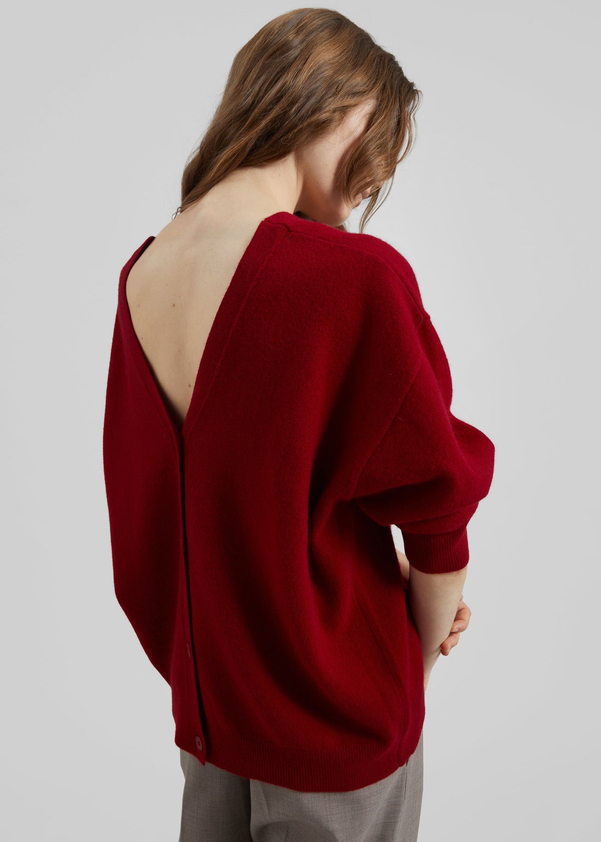Lachen Double-Sided Wool Cardigan - Red – view 1 of 7