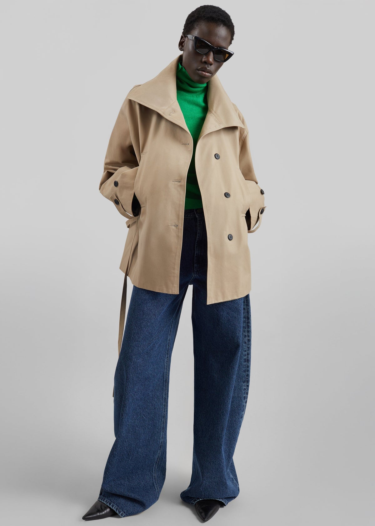 Lahti Belted Short Coat - Beige – view 7 of 9