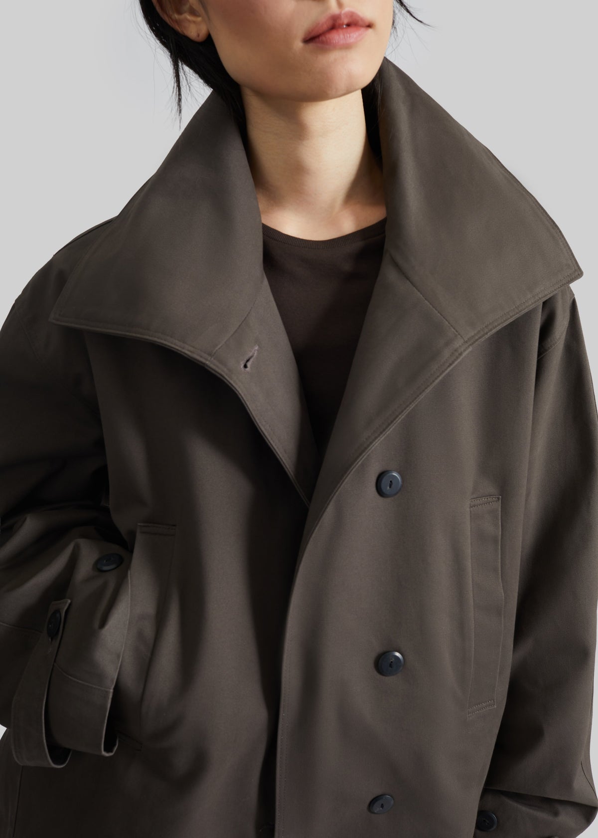 Lahti Belted Short Coat - Brown – view 3 of 9