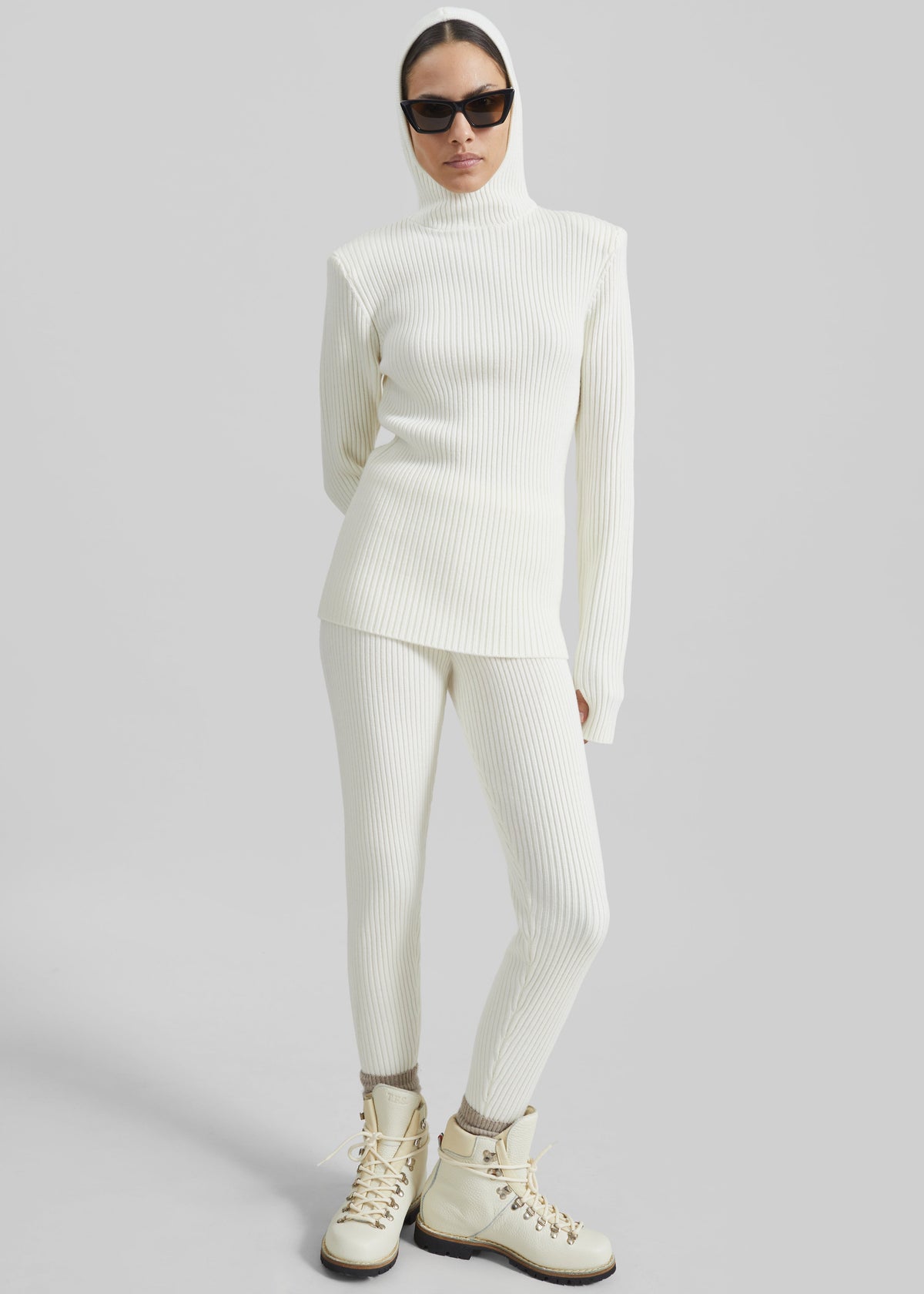 Larice Hooded Knit Top - White – view 6 of 10