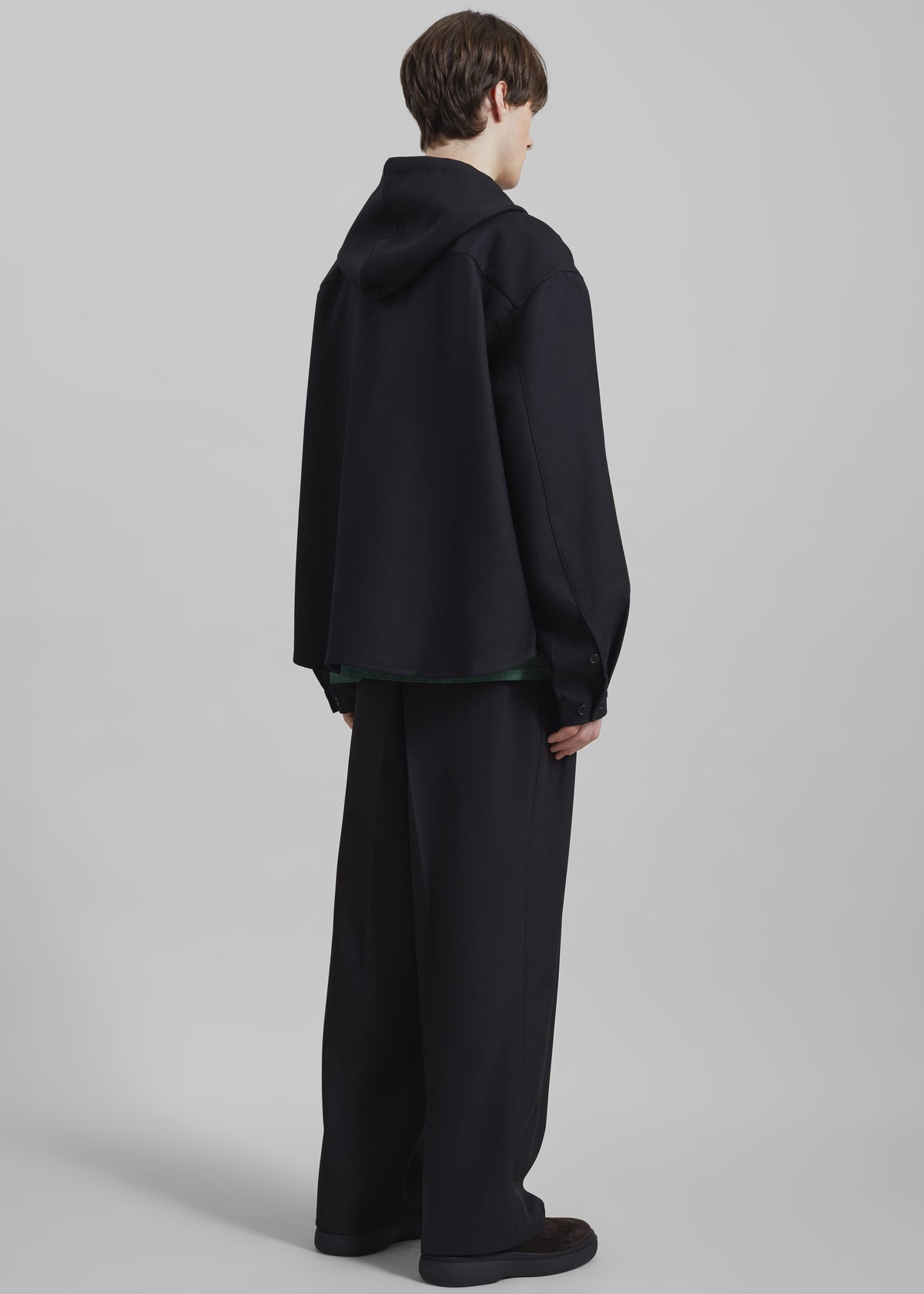 Lars Hooded Wool Blend Jacket - Black – view 6 of 7