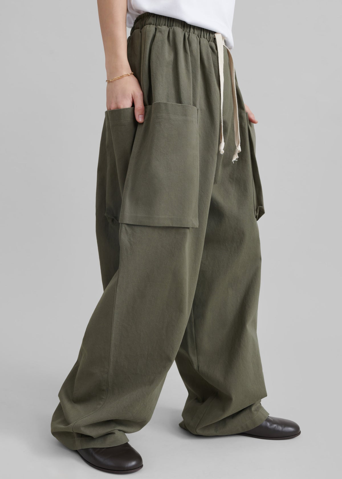 Lauri Drawstring Cargo Pants - Khaki – view 2 of 10
