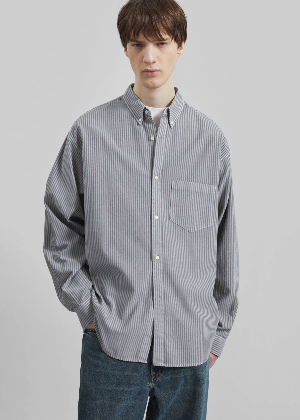 Legan Shirt - Grey Stripe – view 1 of 9