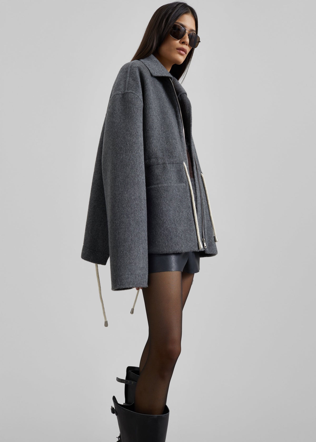 Lemvig Wool Drawstring Jacket - Grey – view 1 of 9