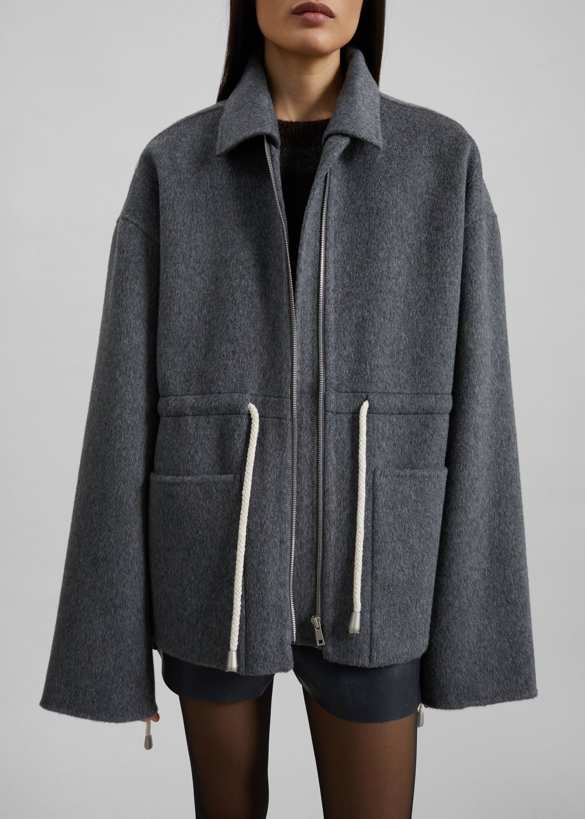Lemvig Wool Drawstring Jacket - Grey – view 6 of 9