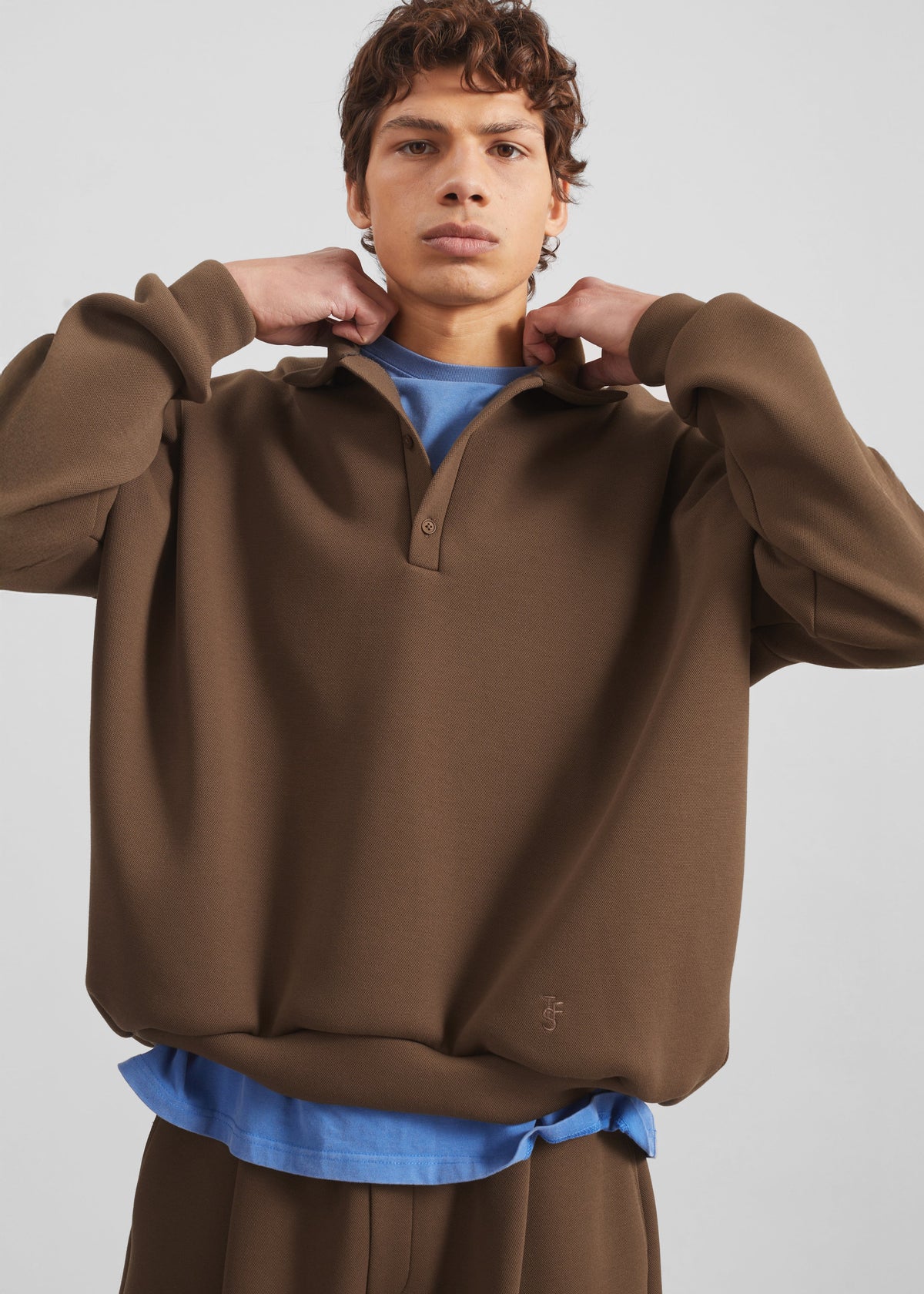 Lenham Polo Sweatshirt - Dark Camel – view 1 of 9