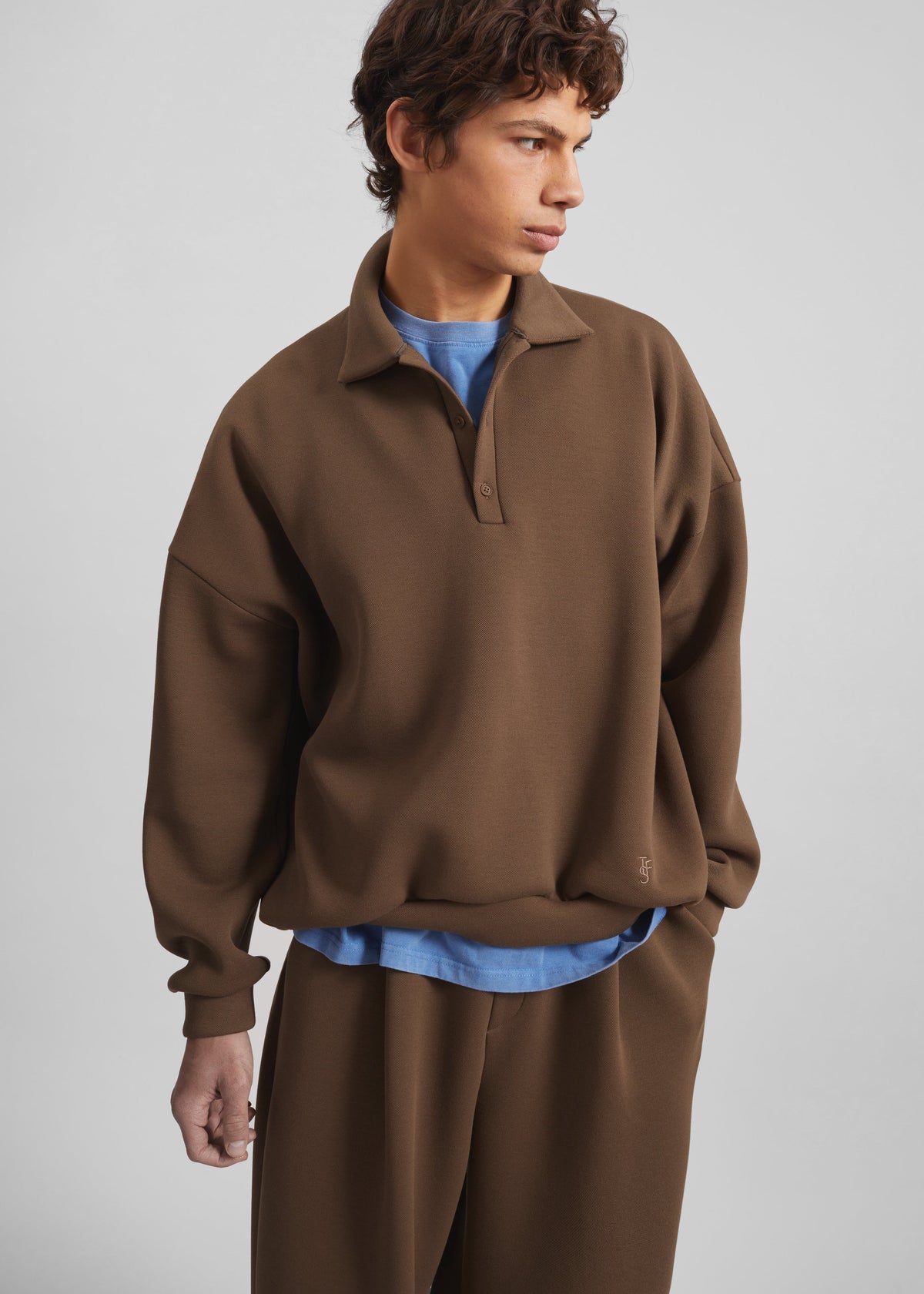 Lenham Polo Sweatshirt - Dark Camel – view 2 of 9