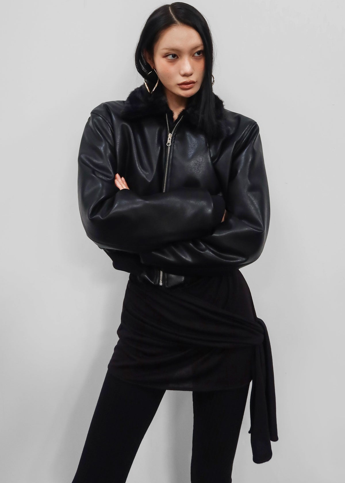 Leoben Reversible Bomber Jacket - Black – view 12 of 14