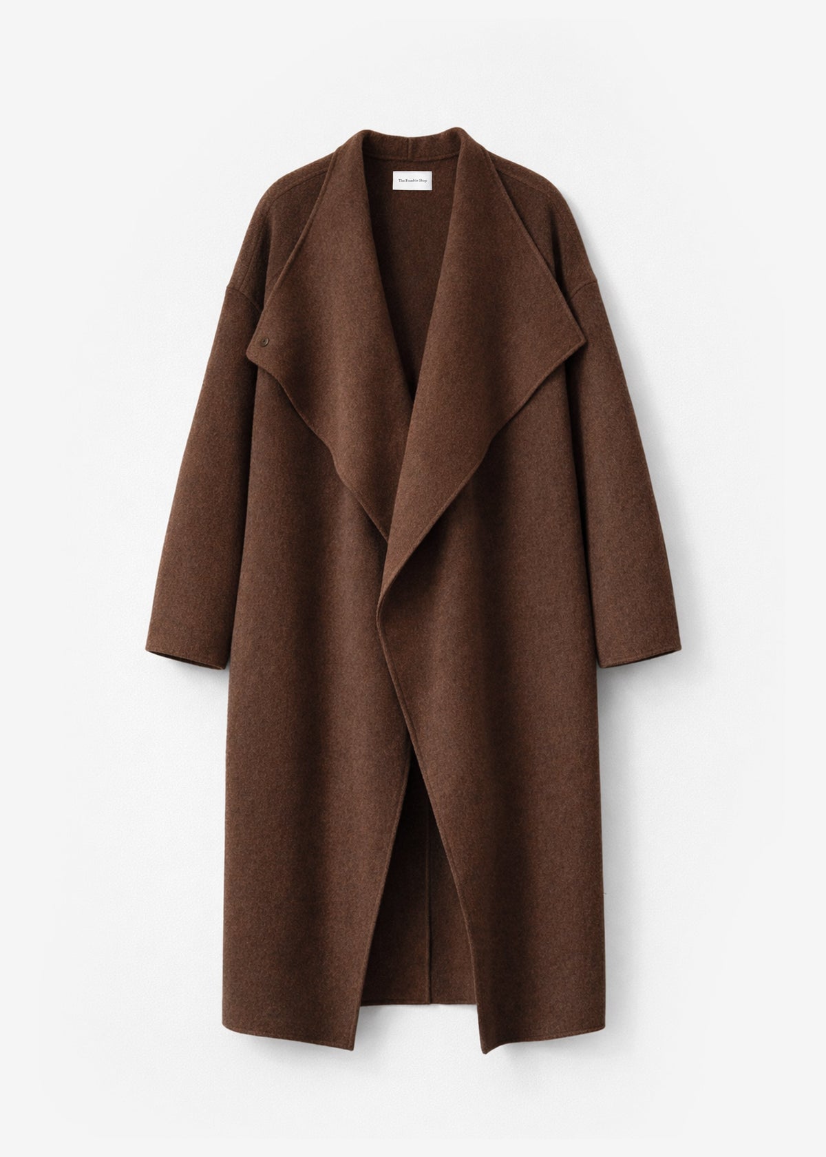 Leroy Funnel Neck Wool Coat - Brown Melange – view 6 of 6
