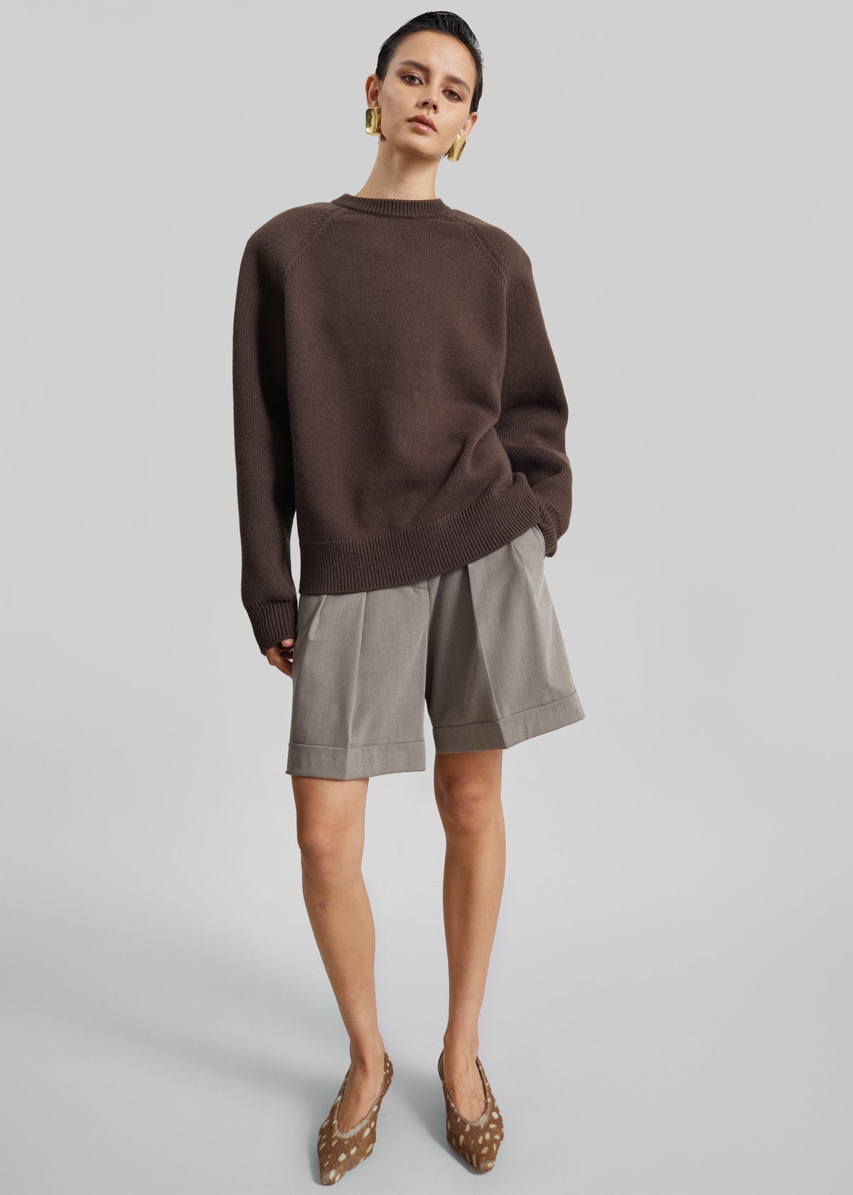 Lina Padded Sweater - Brown – view 3 of 8
