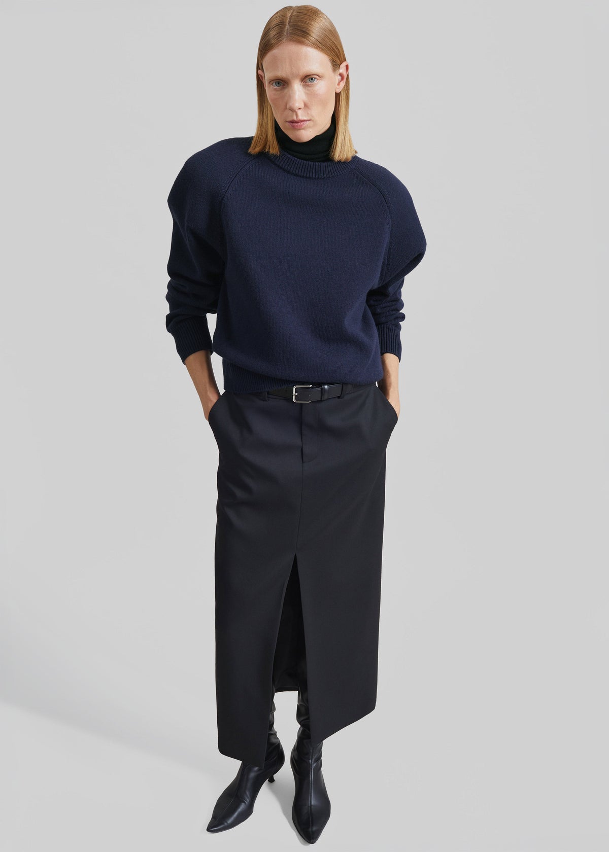 Lina Padded Sweater - Dark Navy – view 2 of 8
