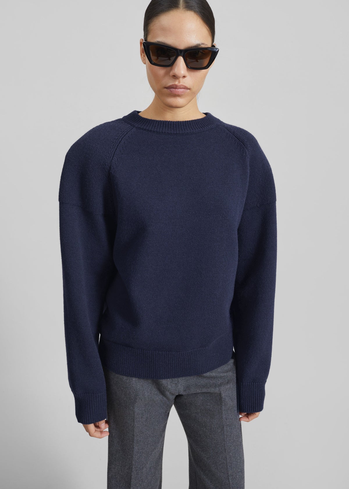 Lina Padded Sweater - Dark Navy – view 1 of 8