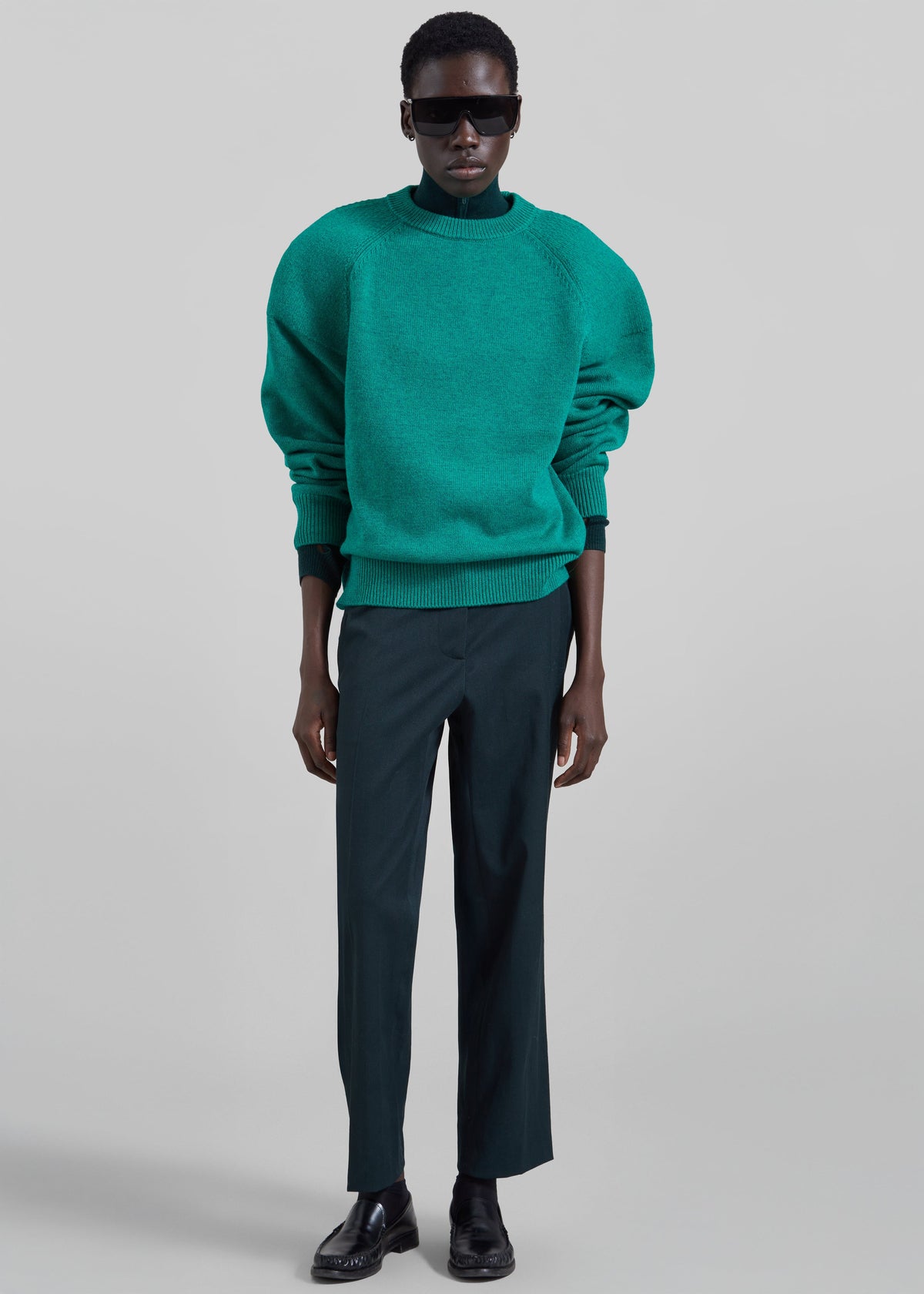 Lina Padded Sweater - Kelly Green – view 4 of 5