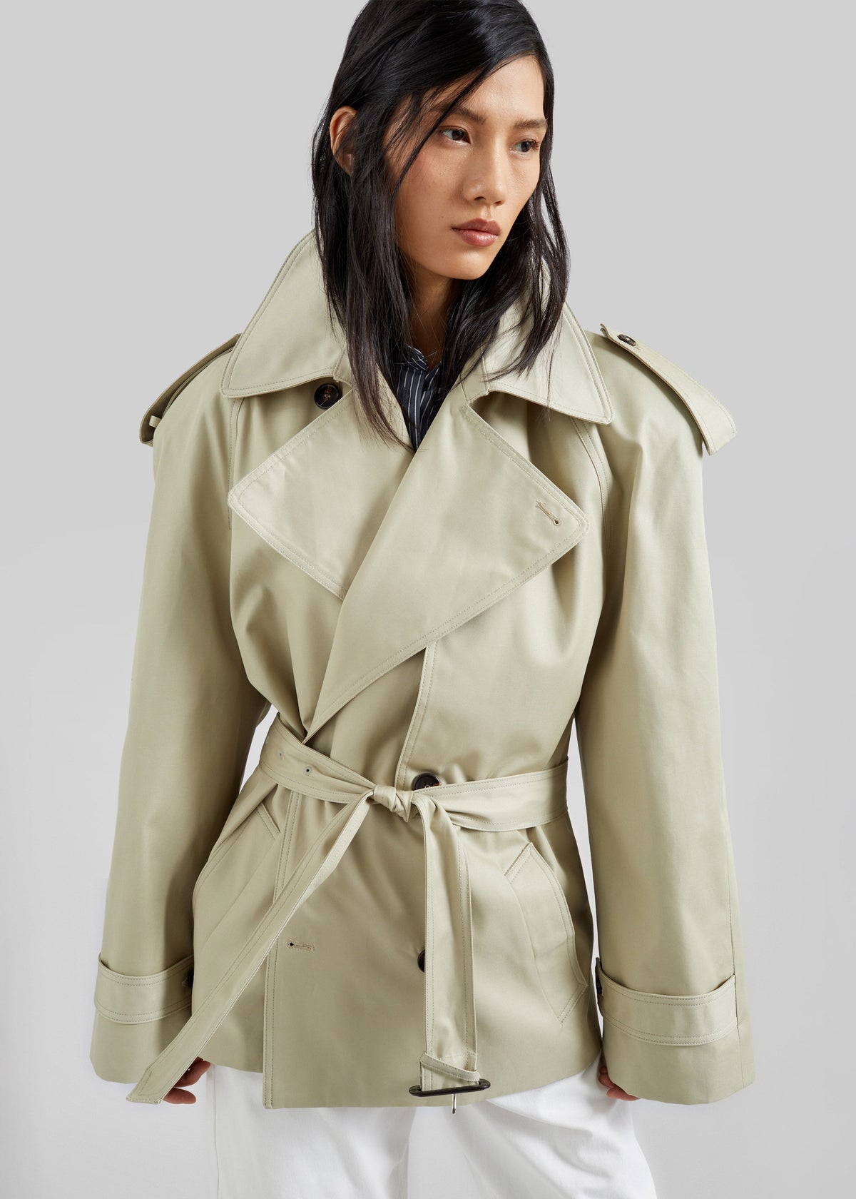 Linsell Short Trench - Beige – view 6 of 8