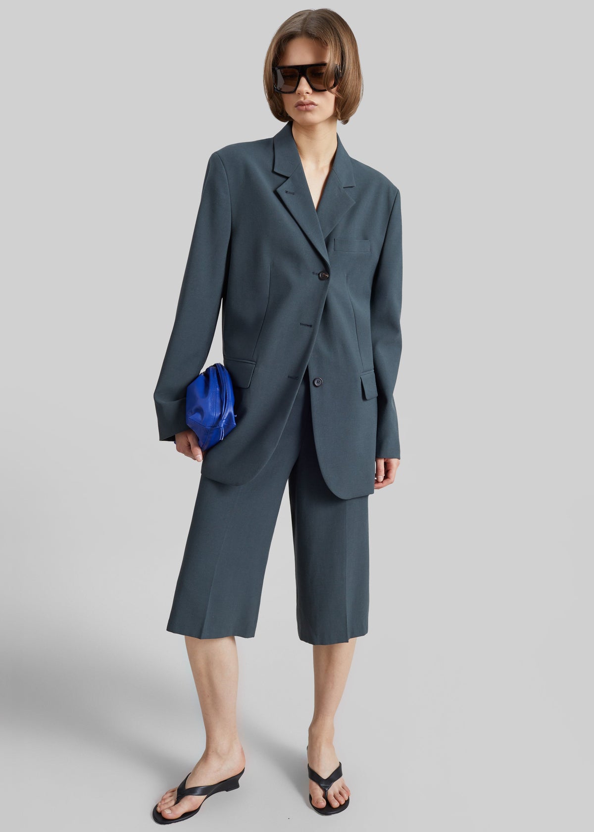 Lioni Oversized Padded Blazer - Deep Teal – view 7 of 9