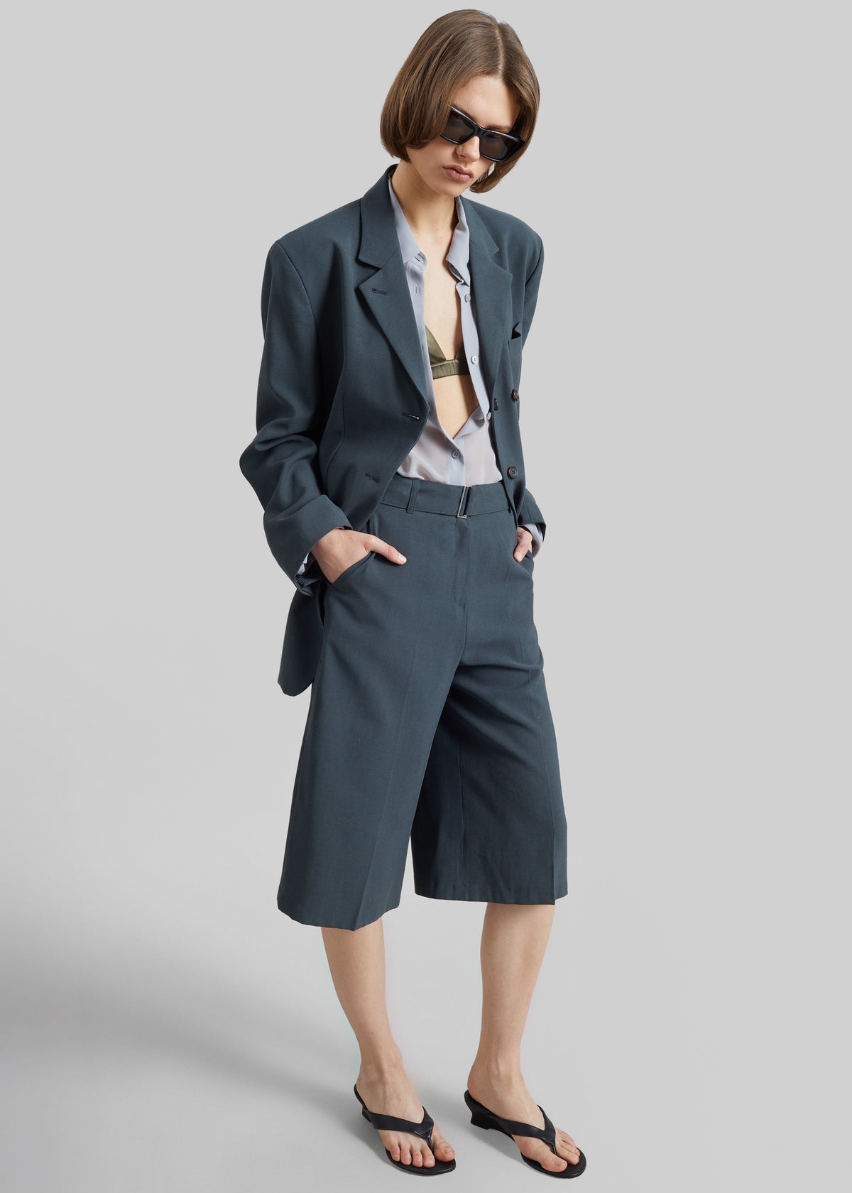 Lioni Tailored Bermuda Shorts - Deep Teal – view 5 of 10