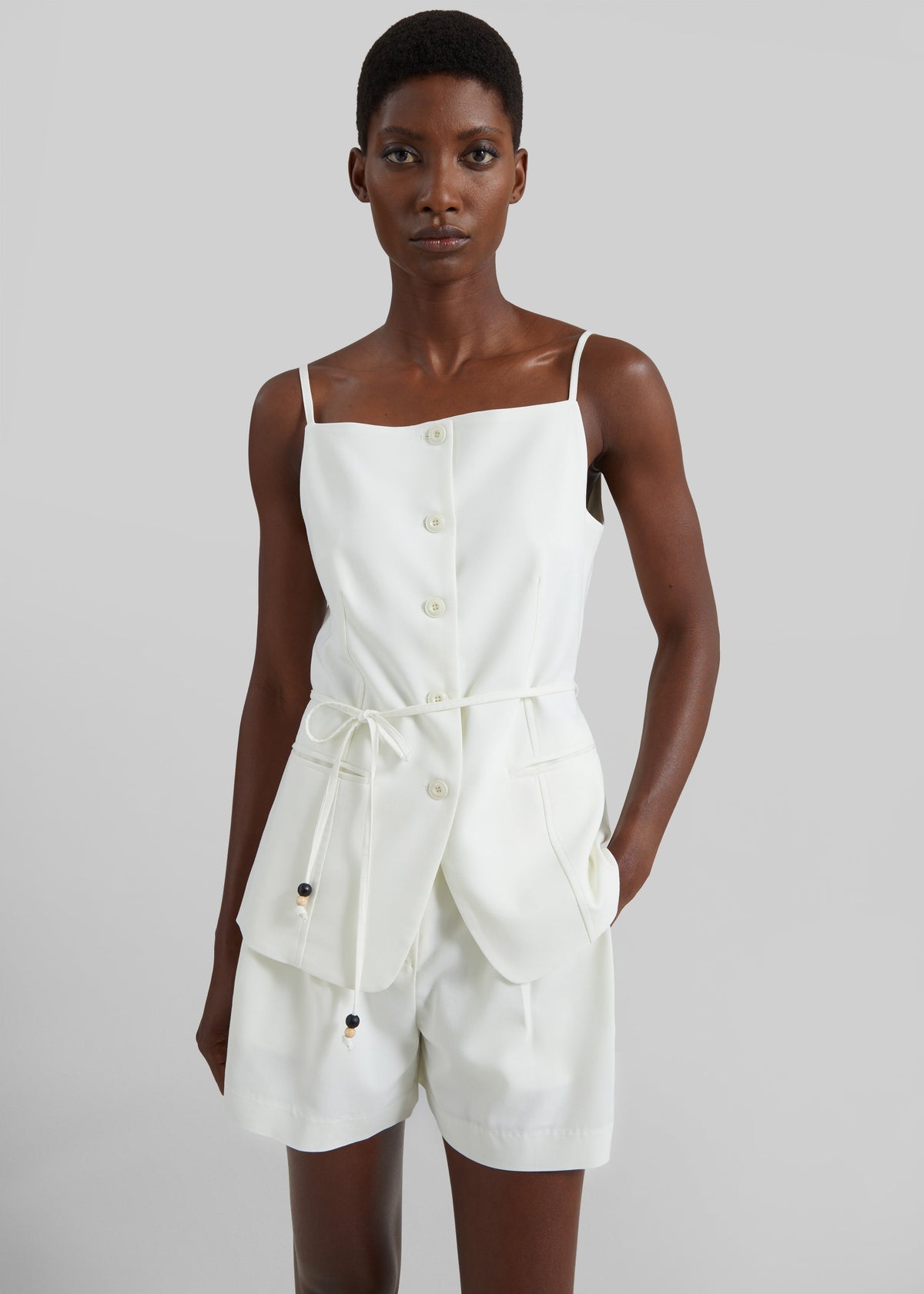 Lisboa Tie Vest - Ivory – view 2 of 8