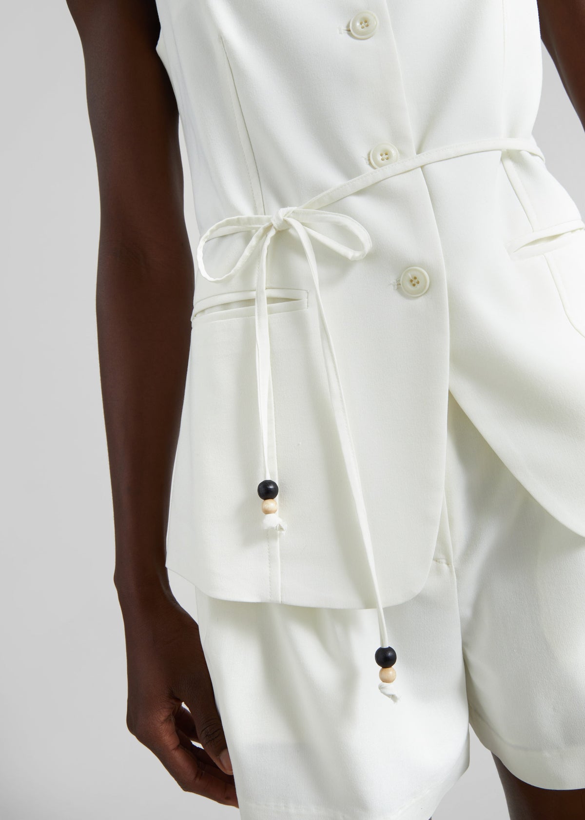 Lisboa Tie Vest - Ivory – view 5 of 8