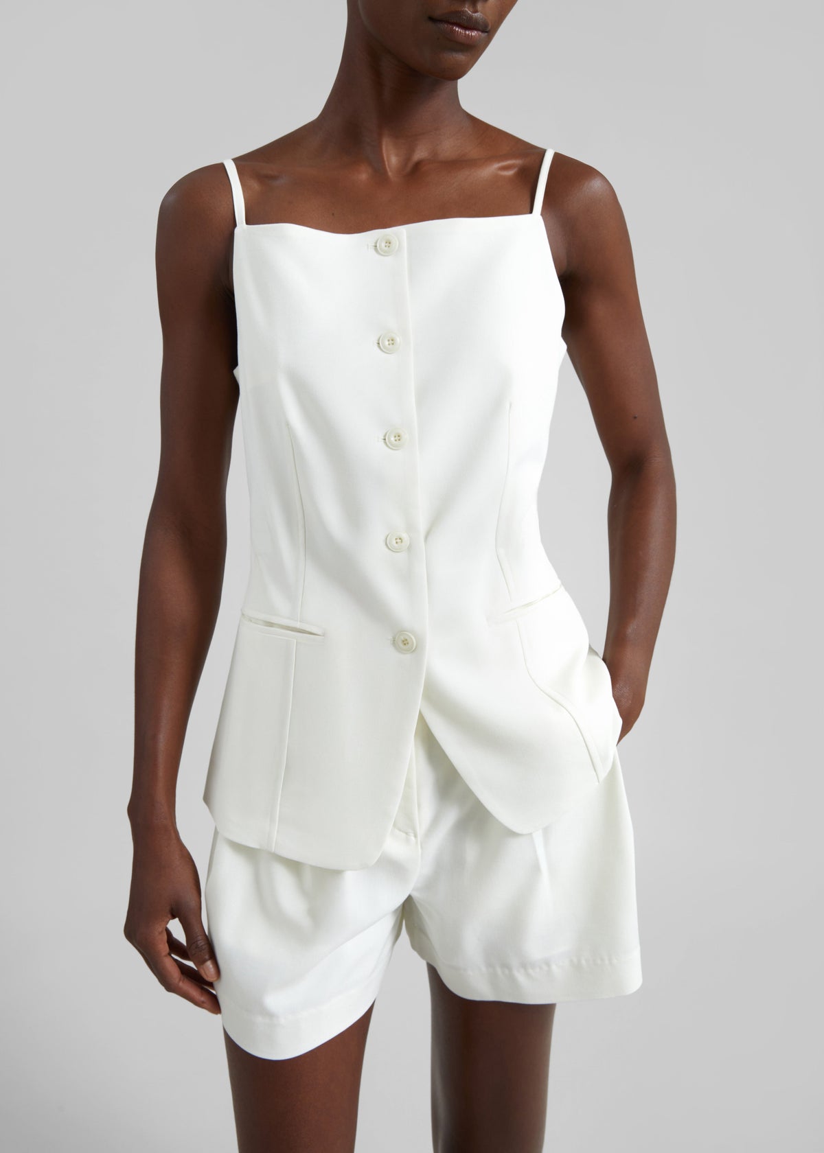 Lisboa Tie Vest - Ivory – view 3 of 8