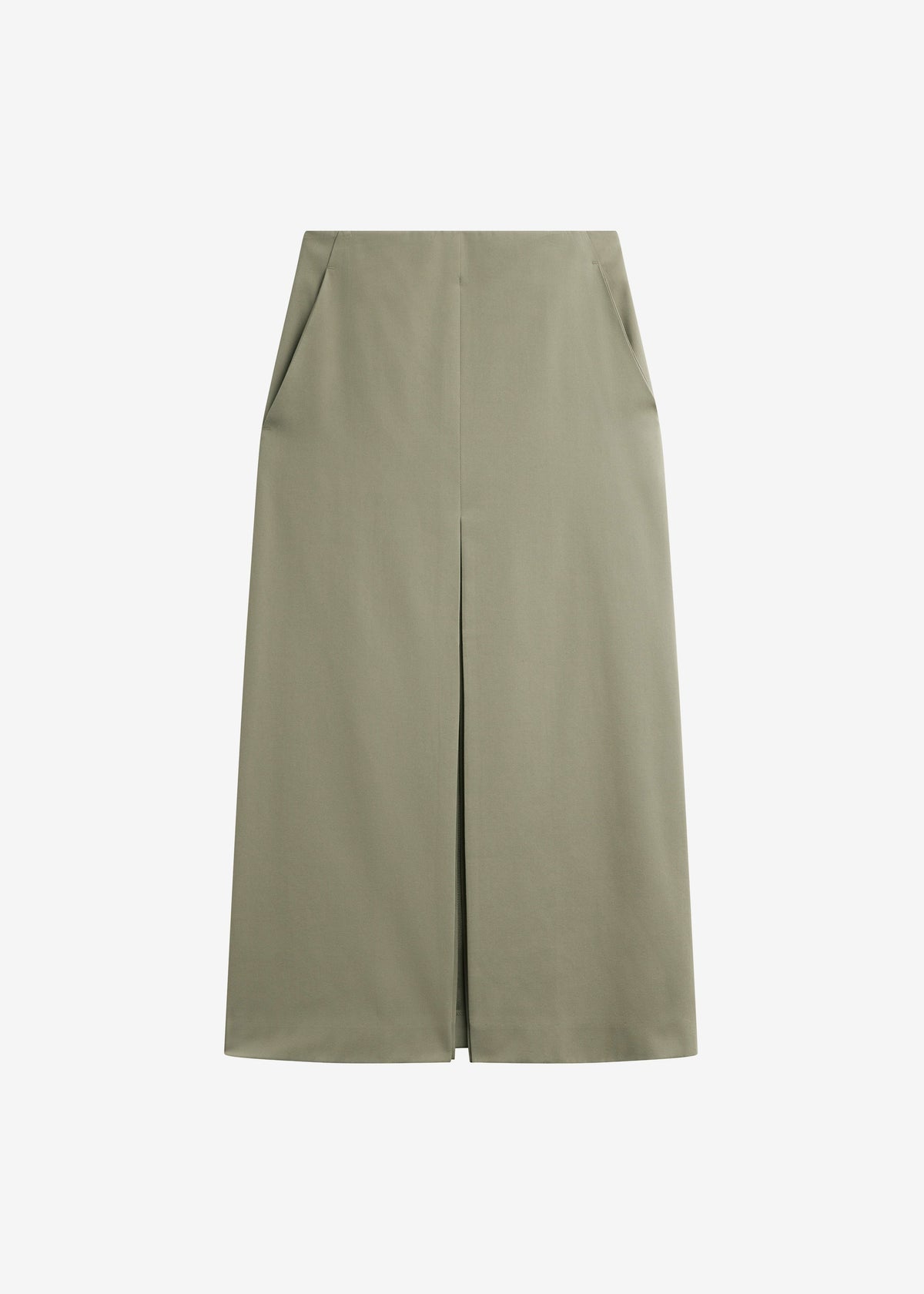 Lisle Front Slit Pencil Skirt - Pale Olive – view 8 of 8