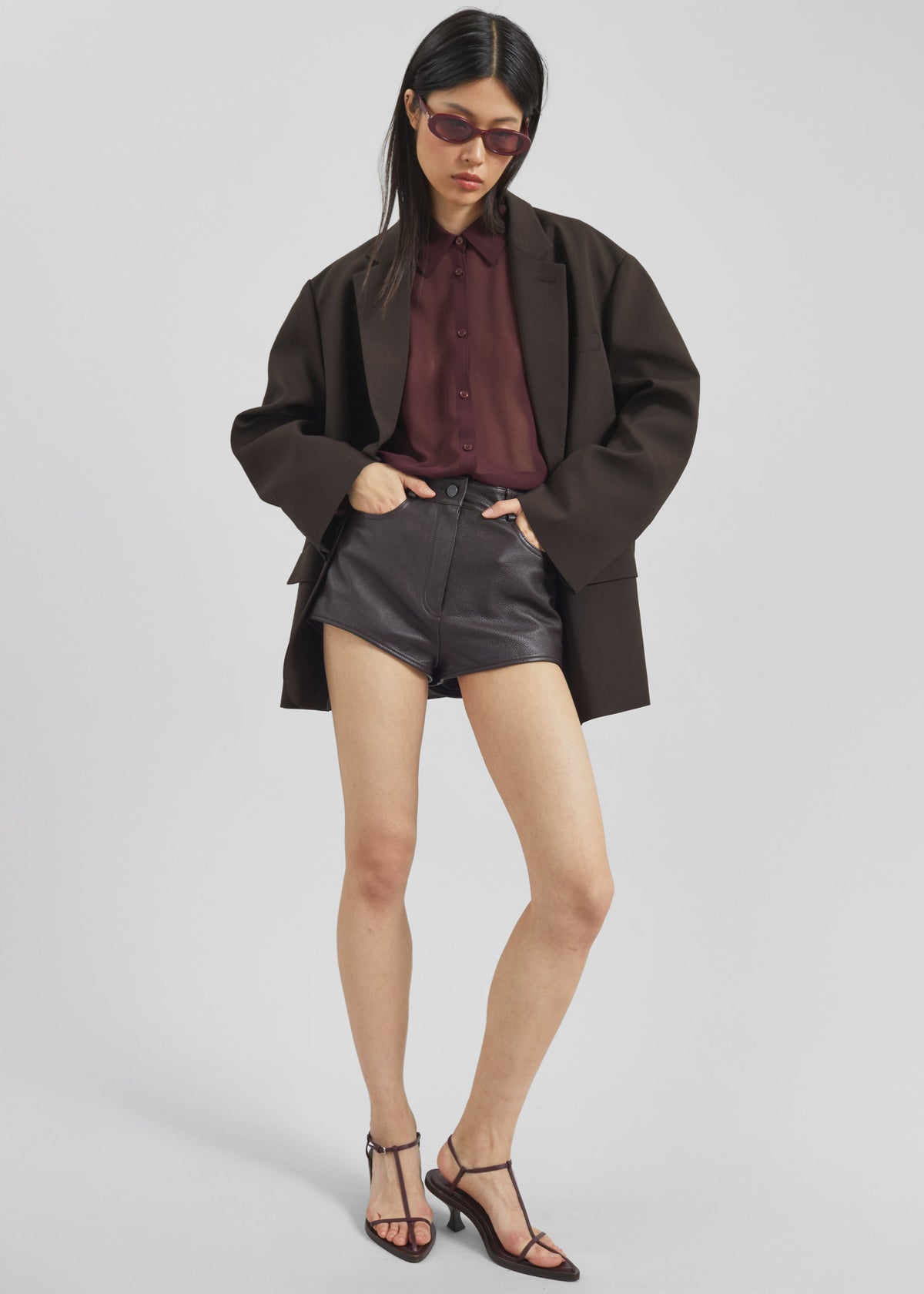 Loen Leather Hot Pants - Vintage Brown – view 8 of 13