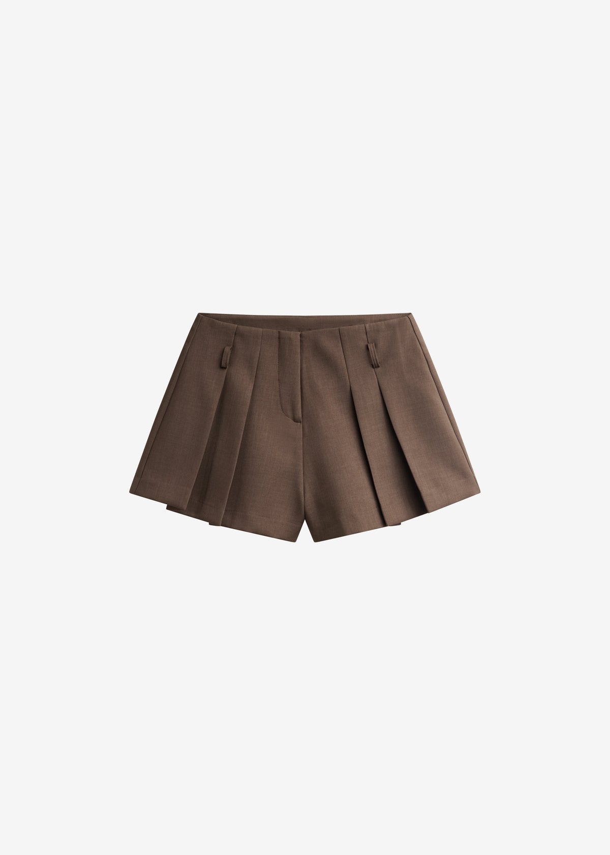 Lojsta Pleated Mini Shorts - Brown – view 10 of 10