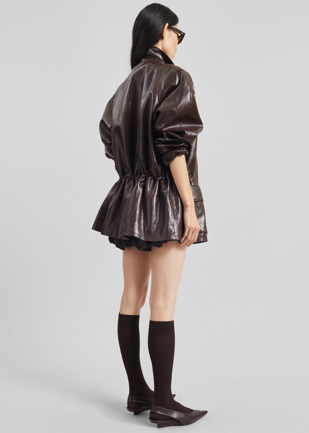 Lommel Faux Leather Jacket - Brown – view 8 of 9