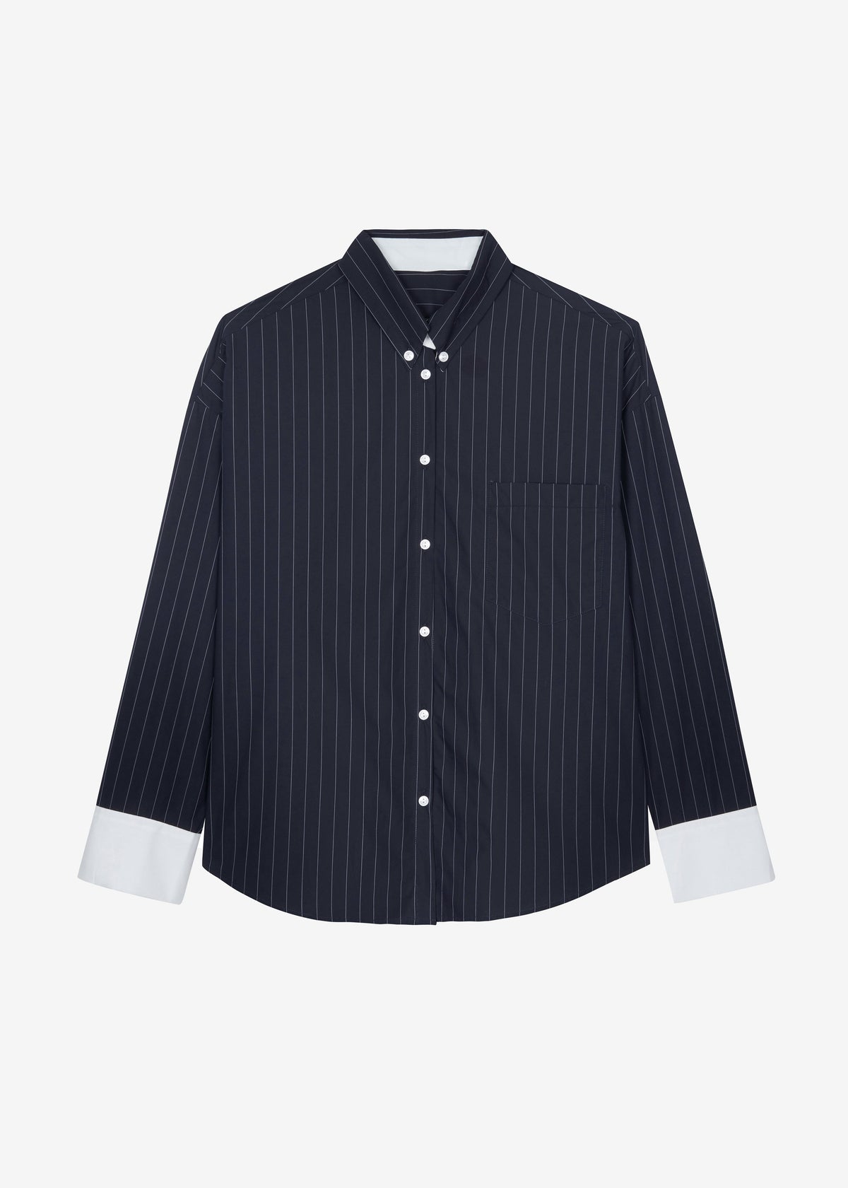 Lorna Shirt - Navy/White Pinstripe – view 9 of 9