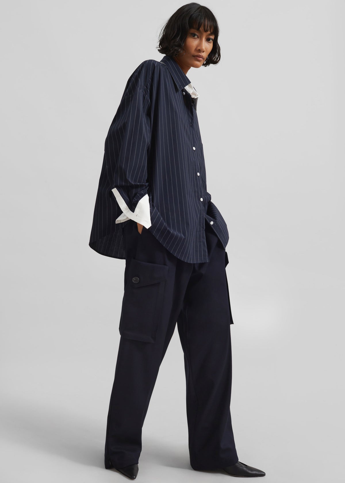 Lorna Shirt - Navy/White Pinstripe – view 4 of 9